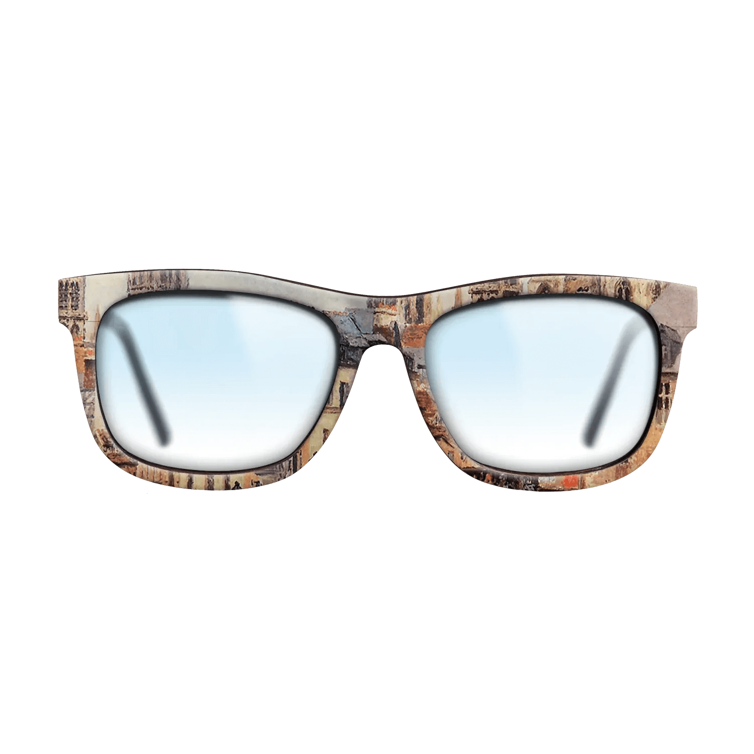 Oil Painting on Straight Grain Walnut: Rococo - Rue de l_epicerie at Rouen, on a Grey Morning, 1898 - Camille Pissarro - The Hero - Square - 2014 - SIRIS wood optic