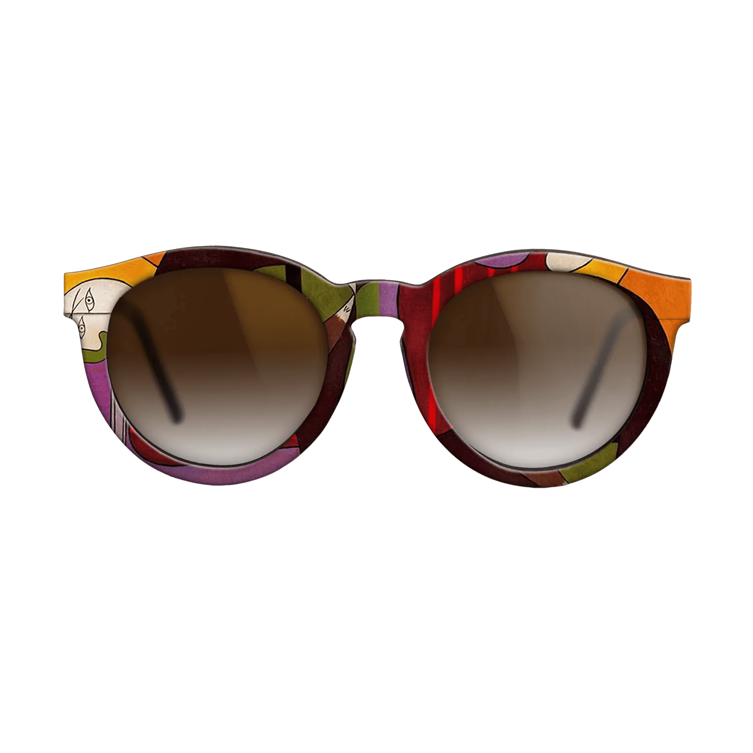 Oil Painting on Straight Grain Walnut: Rococo - Seated Woman in a Red Armchair, 1931 - Pablo Picasso - The Rebel - Round - 1580 - SIRIS wood optic