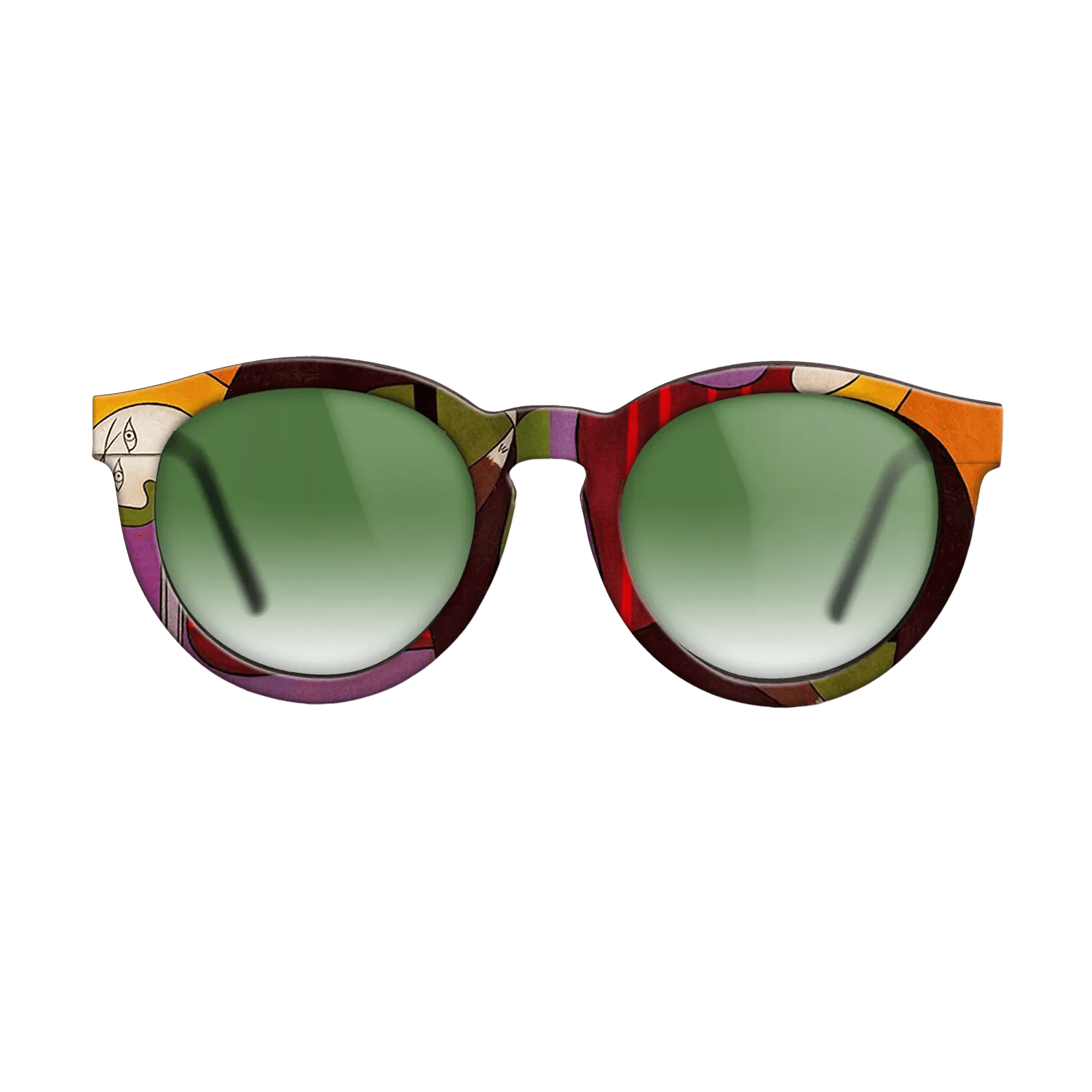 Oil Painting on Straight Grain Walnut: Rococo - Seated Woman in a Red Armchair, 1931 - Pablo Picasso - The Rebel - Round - 1580 - SIRIS wood optic