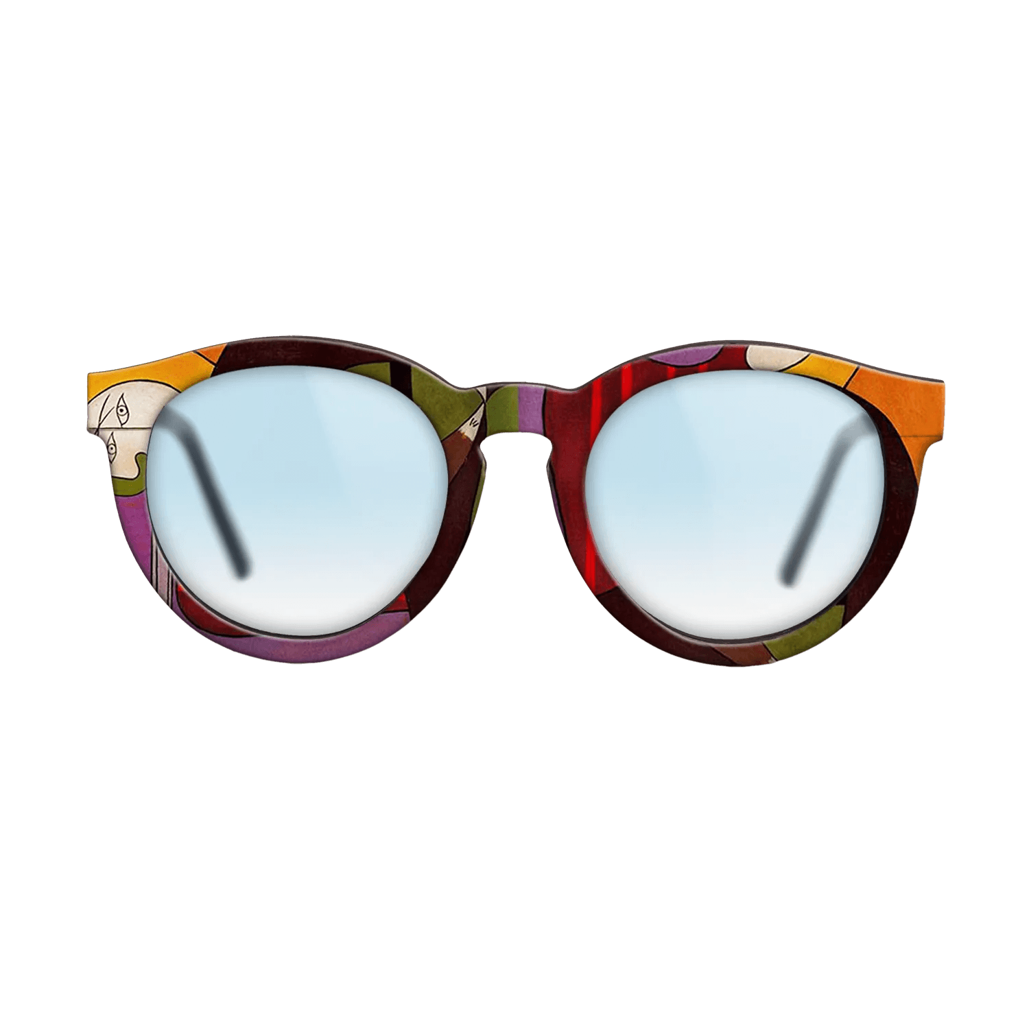 Oil Painting on Straight Grain Walnut: Rococo - Seated Woman in a Red Armchair, 1931 - Pablo Picasso - The Rebel - Round - 1580 - SIRIS wood optic