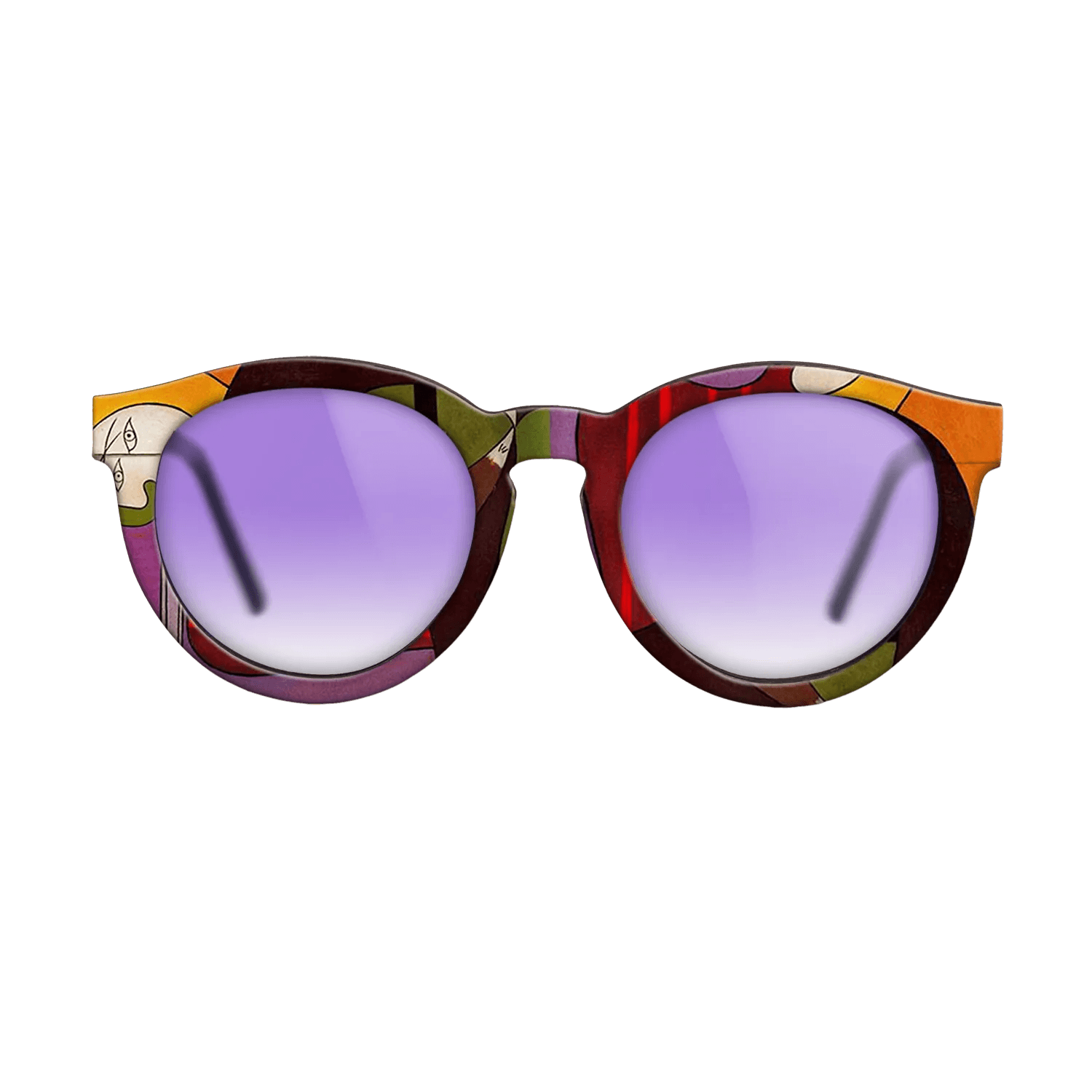 Oil Painting on Straight Grain Walnut: Rococo - Seated Woman in a Red Armchair, 1931 - Pablo Picasso - The Rebel - Round - 1580 - SIRIS wood optic