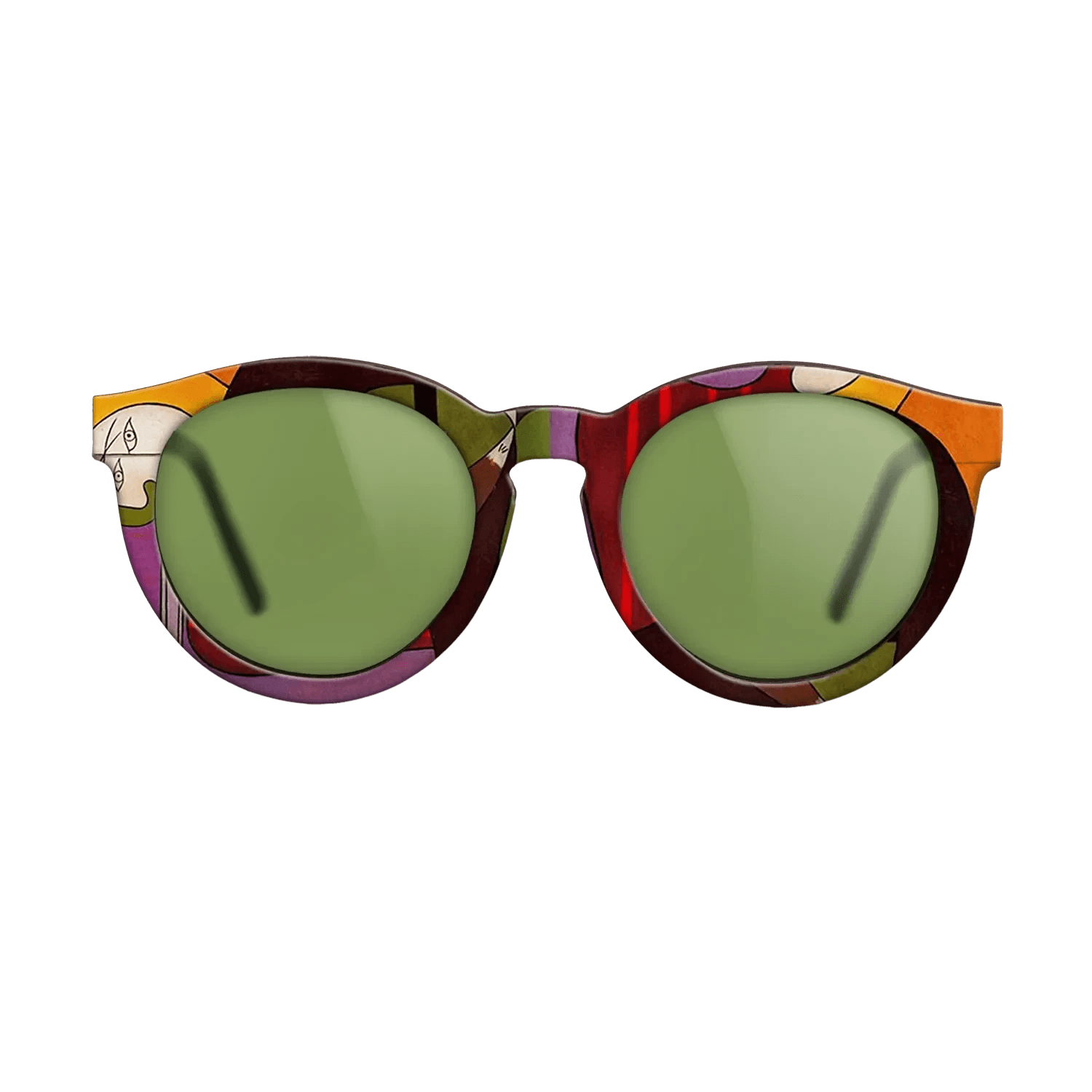 Oil Painting on Straight Grain Walnut: Rococo - Seated Woman in a Red Armchair, 1931 - Pablo Picasso - The Rebel - Round - 1580 - SIRIS wood optic