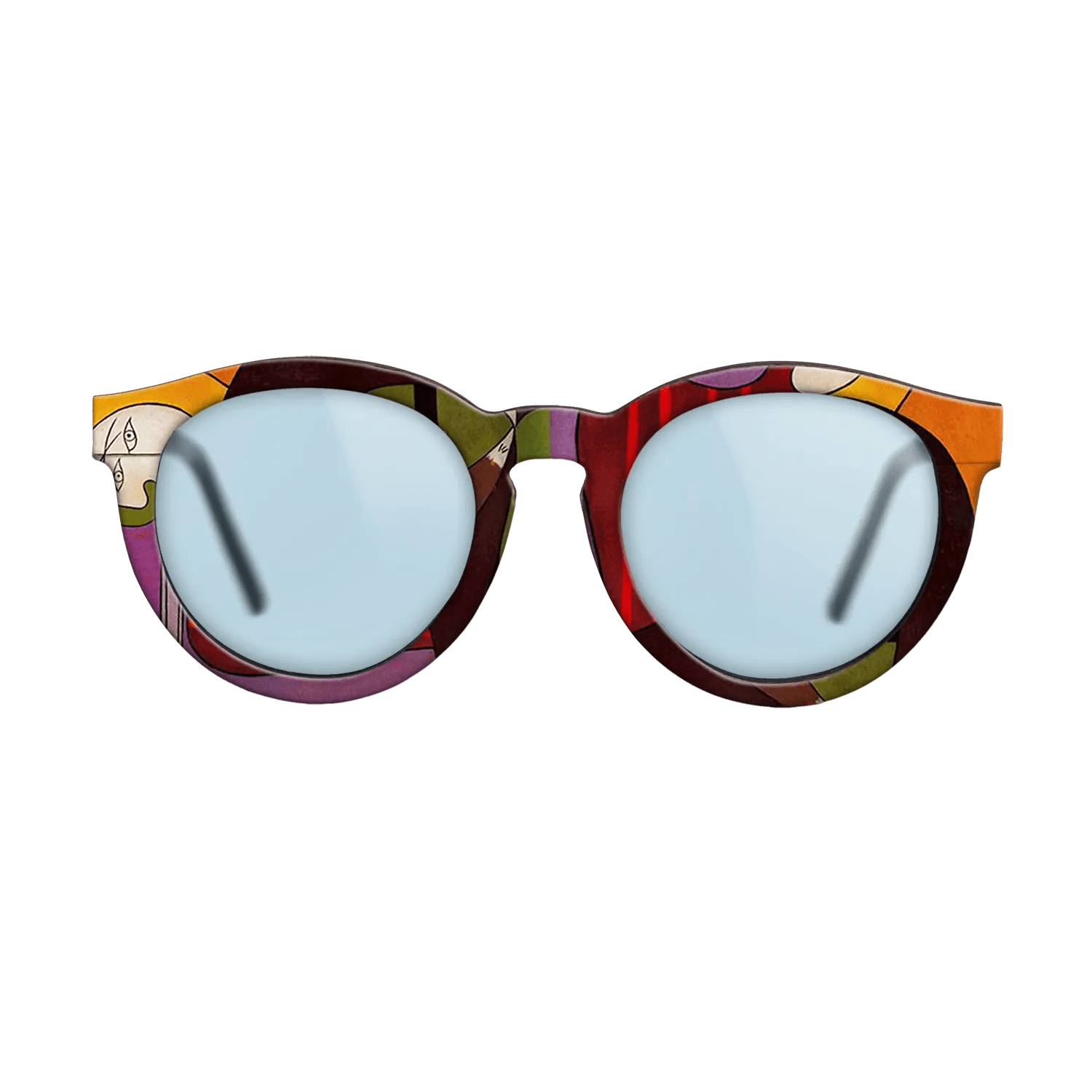 Oil Painting on Straight Grain Walnut: Rococo - Seated Woman in a Red Armchair, 1931 - Pablo Picasso - The Rebel - Round - 1580 - SIRIS wood optic