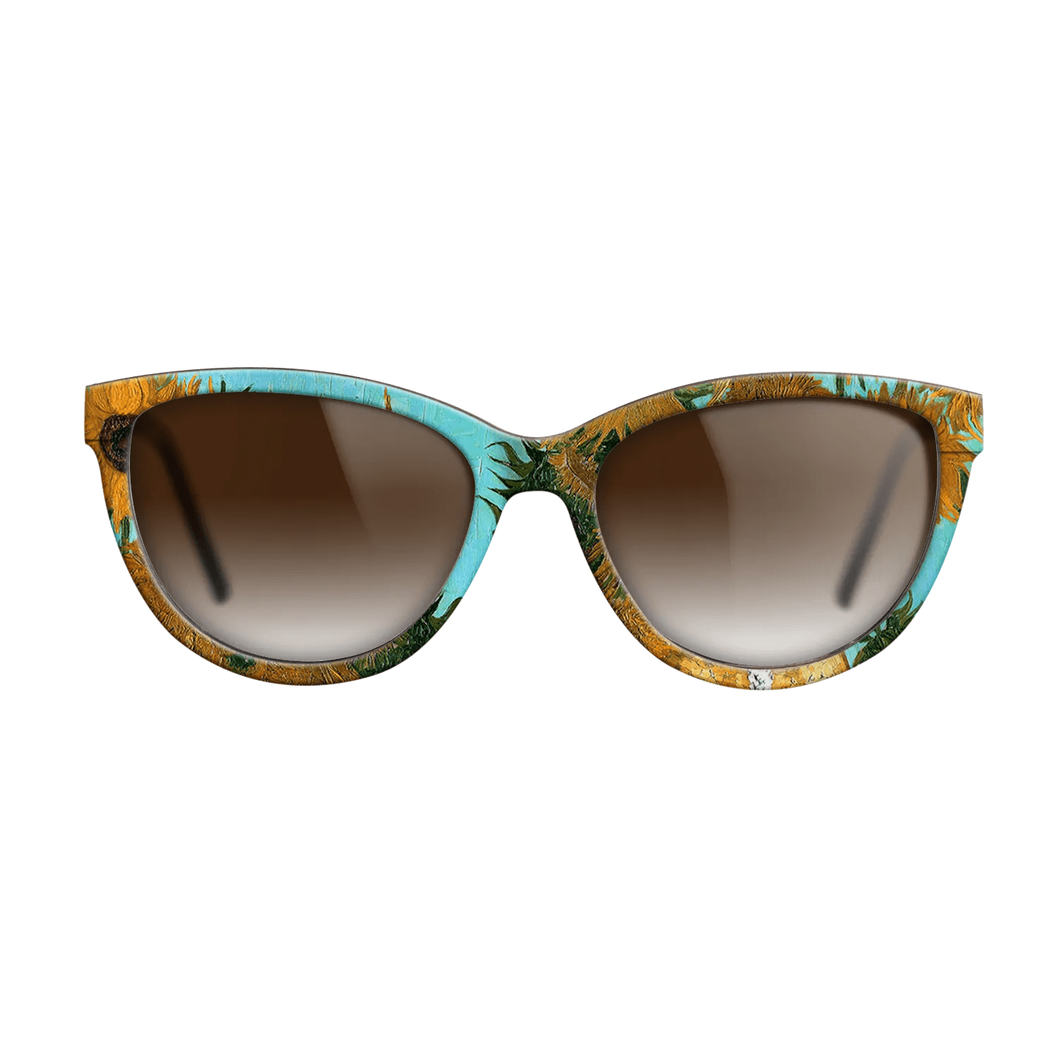 Oil Painting on Straight Grain Walnut: Rococo - Still Life - Vase with Twelve Sunflowers, c.1888 - c.1889 - Vincent van Gogh - The Maiden - Cat - 1290 - SIRIS wood optic