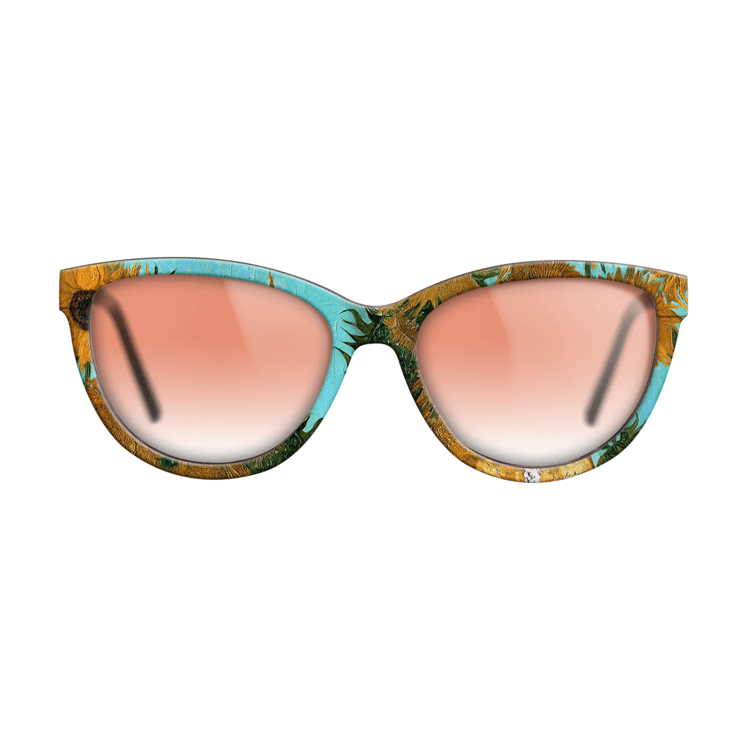 Oil Painting on Straight Grain Walnut: Rococo - Still Life - Vase with Twelve Sunflowers, c.1888 - c.1889 - Vincent van Gogh - The Maiden - Cat - 1290 - SIRIS wood optic