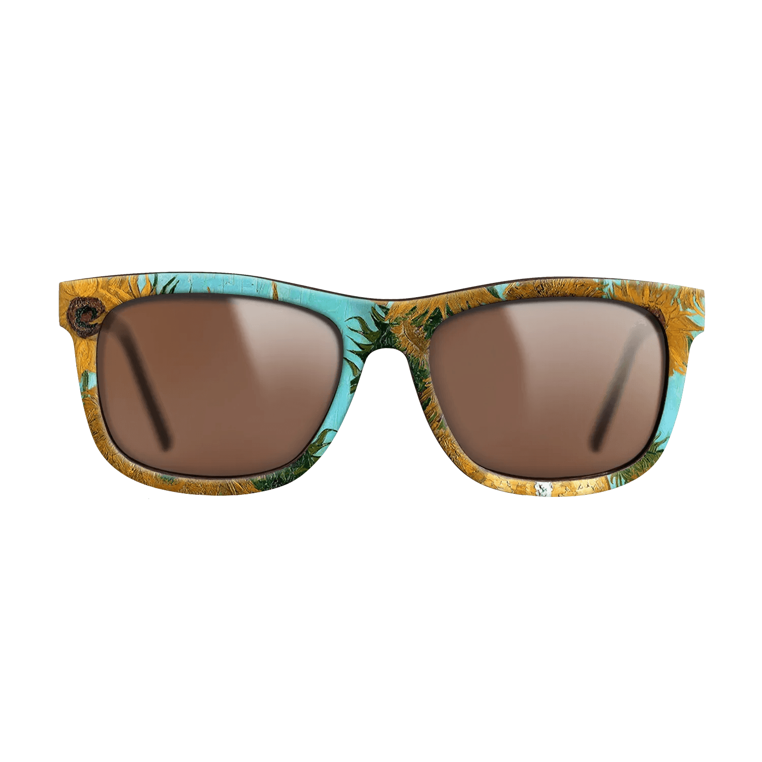 Oil Painting on Straight Grain Walnut: Rococo - Still Life - Vase with Twelve Sunflowers, c.1888 - c.1889 - Vincent van Gogh - The Hero - Square - 1290 - SIRIS wood optic