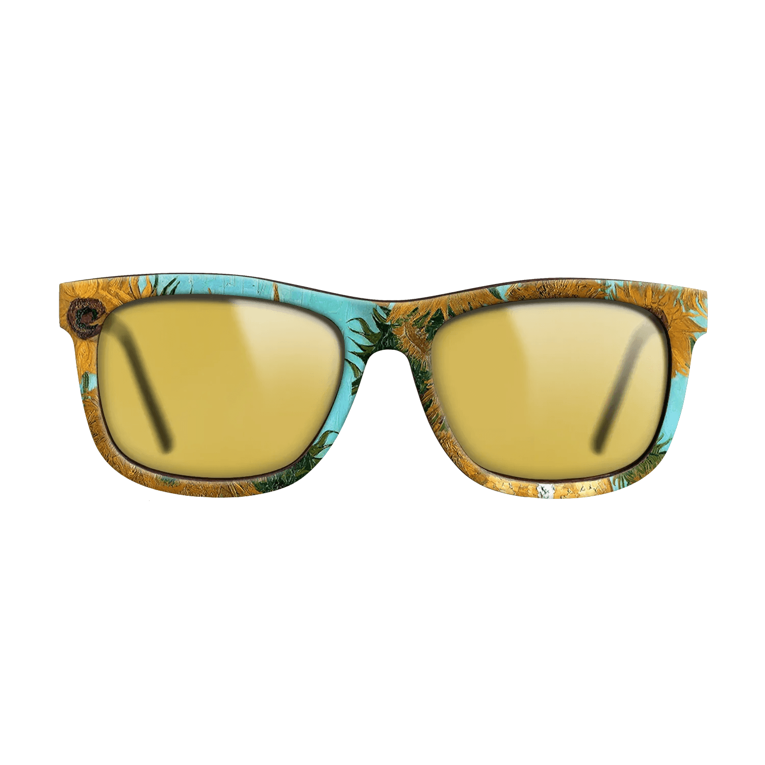 Oil Painting on Straight Grain Walnut: Rococo - Still Life - Vase with Twelve Sunflowers, c.1888 - c.1889 - Vincent van Gogh - The Hero - Square - 1290 - SIRIS wood optic