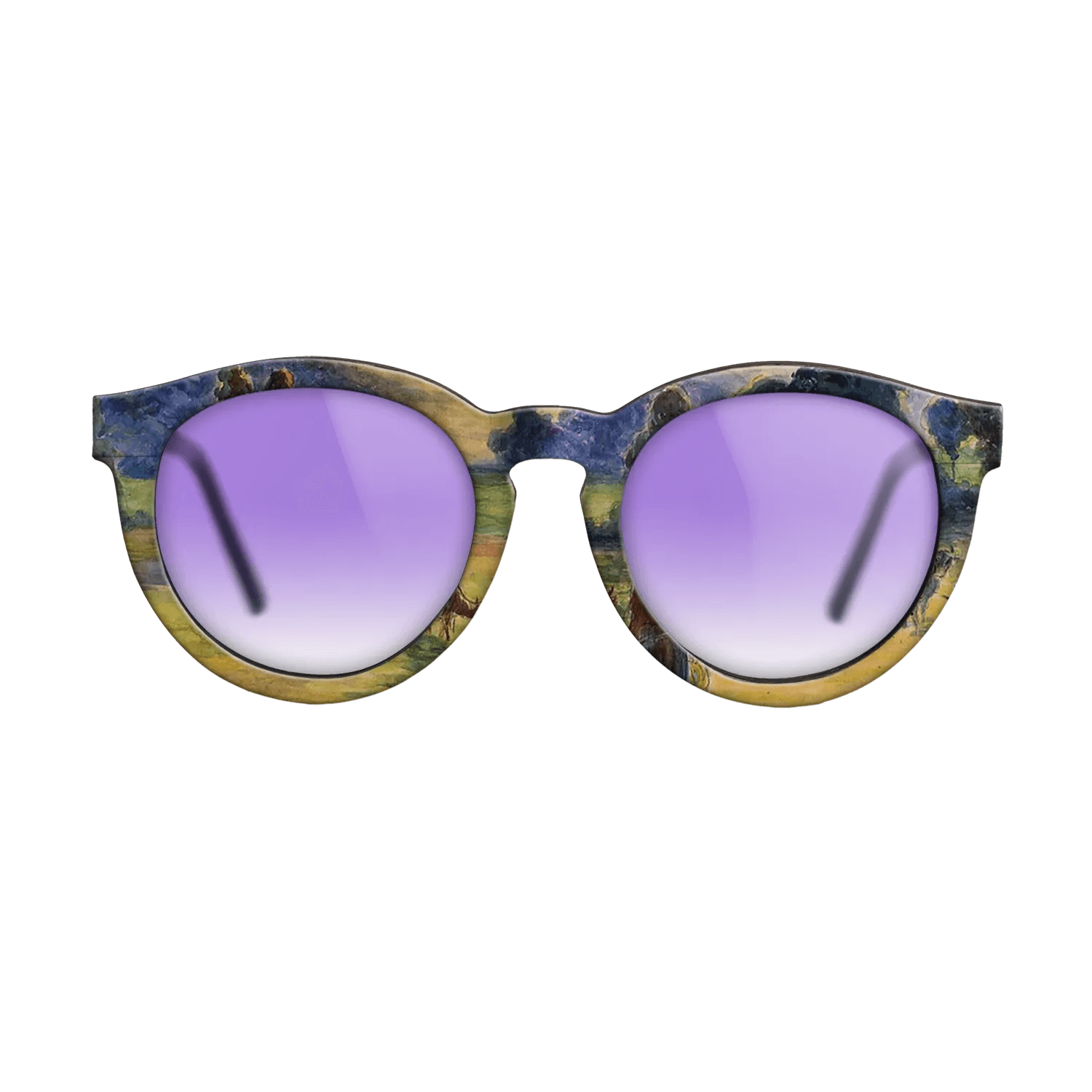 Oil Painting on Straight Grain Walnut: Rococo - Study for 'Cowherd at Eragny', 1884 - Camille Pissarro - The Rebel - Round - 1963 - SIRIS wood optic