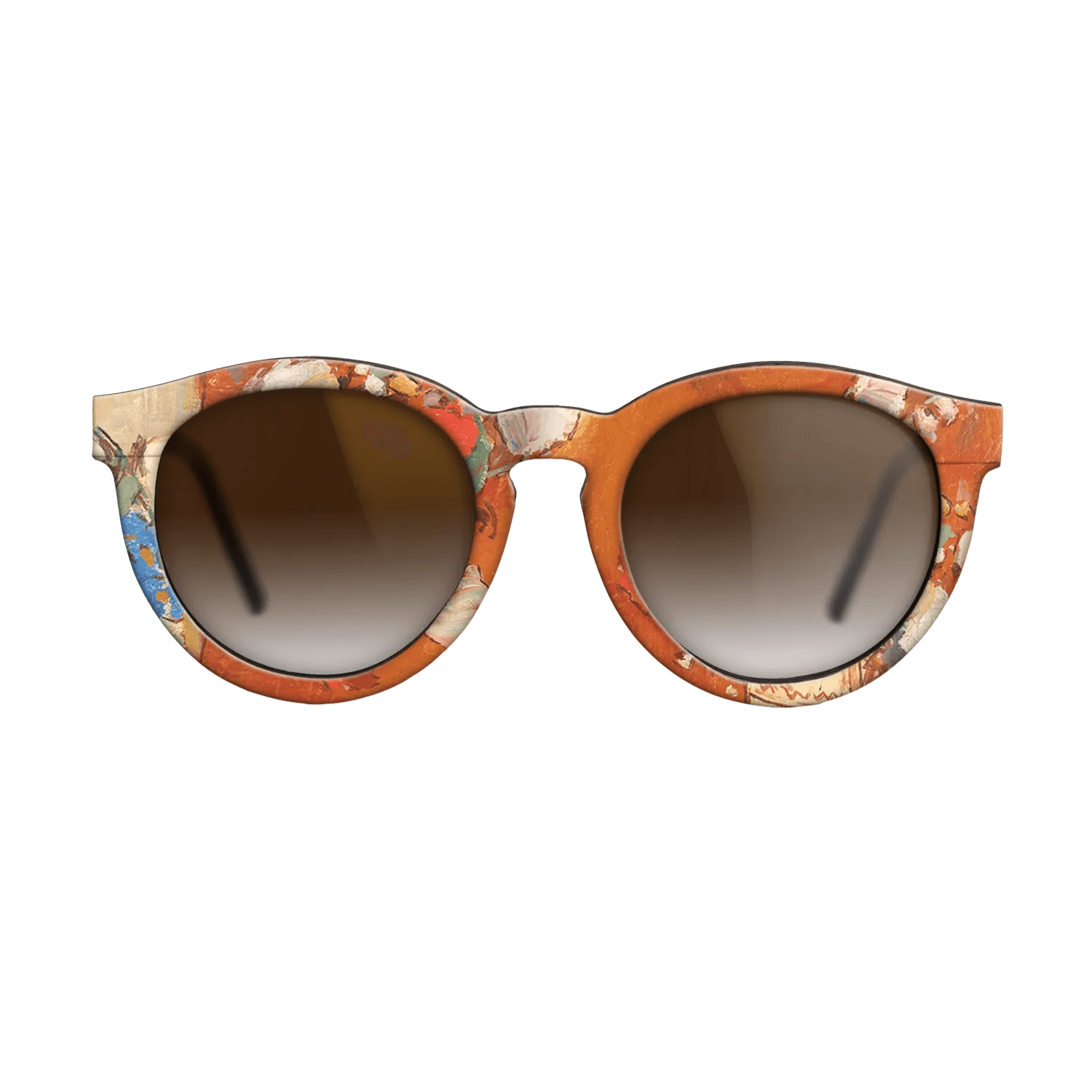 Oil Painting on Straight Grain Walnut: Rococo - Summertime Flowers - Stefan Luchian - The Rebel - Round - 1410 - SIRIS wood optic