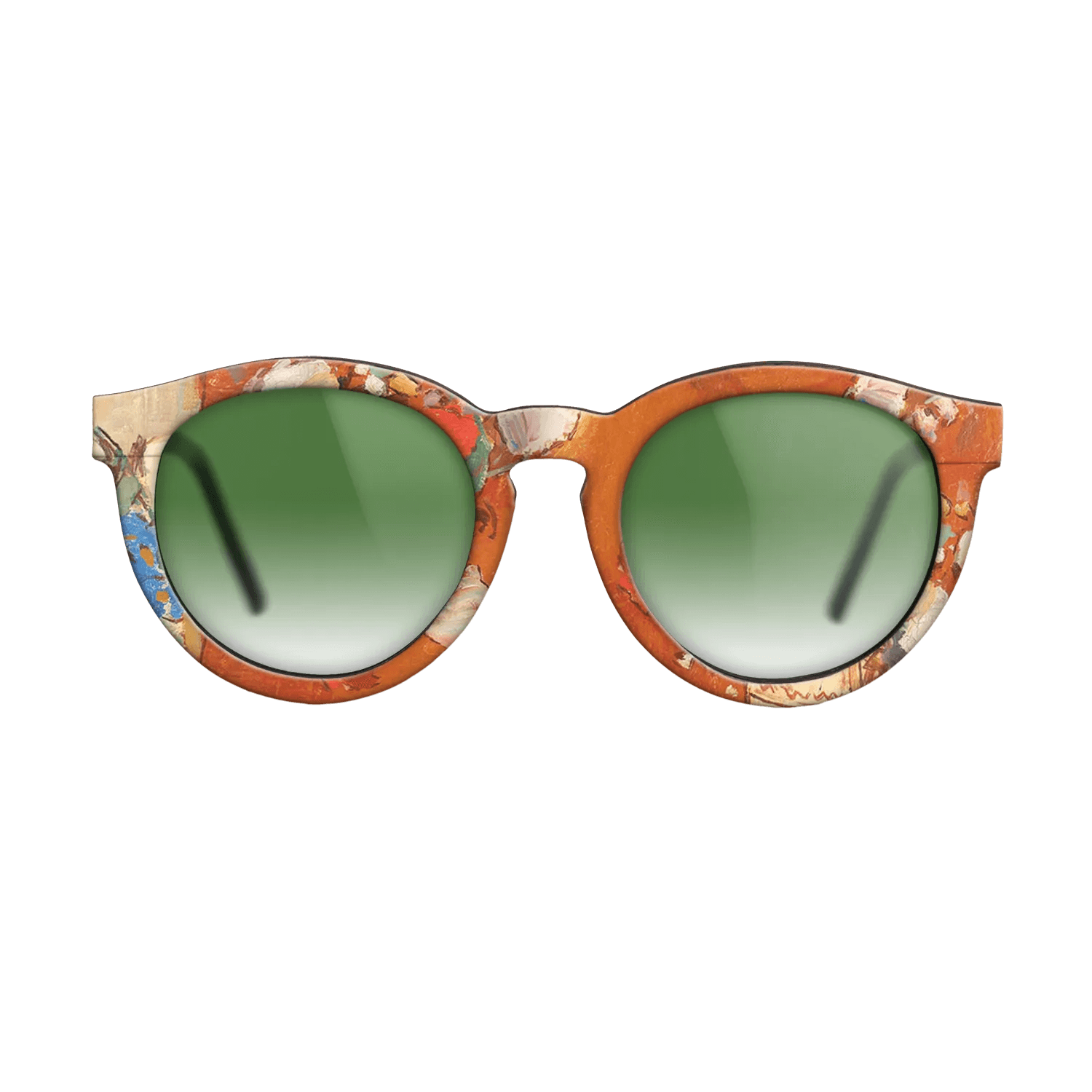 Oil Painting on Straight Grain Walnut: Rococo - Summertime Flowers - Stefan Luchian - The Rebel - Round - 1410 - SIRIS wood optic