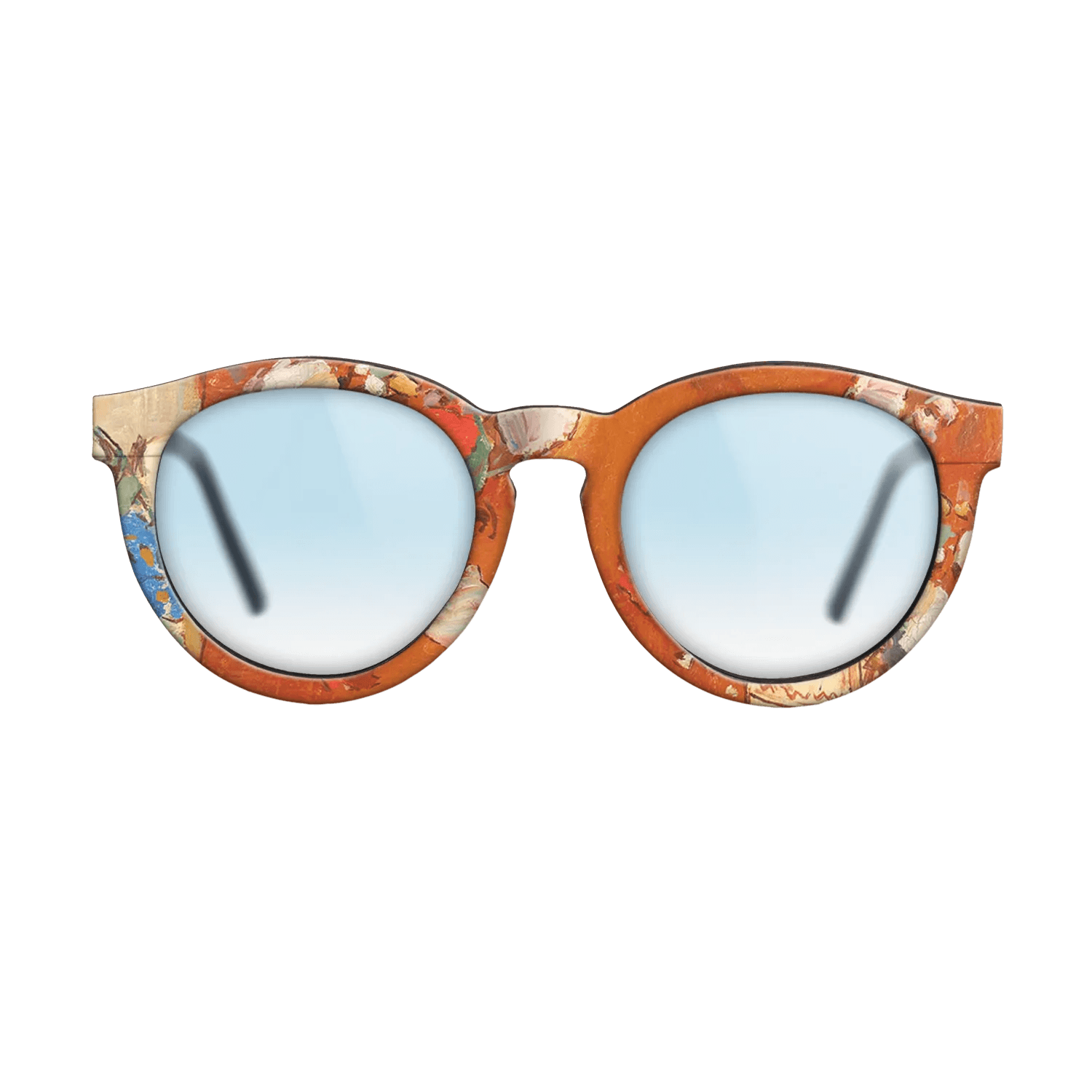 Oil Painting on Straight Grain Walnut: Rococo - Summertime Flowers - Stefan Luchian - The Rebel - Round - 1410 - SIRIS wood optic