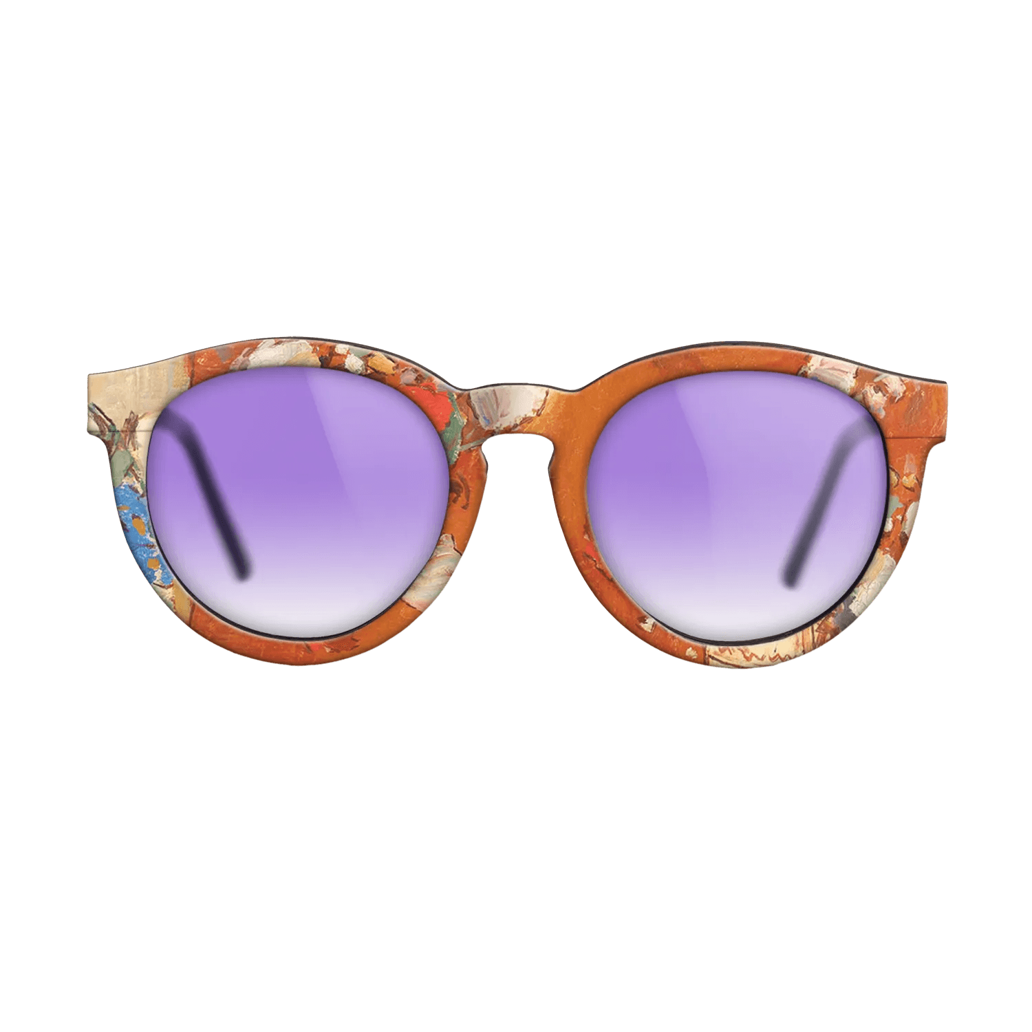 Oil Painting on Straight Grain Walnut: Rococo - Summertime Flowers - Stefan Luchian - The Rebel - Round - 1410 - SIRIS wood optic