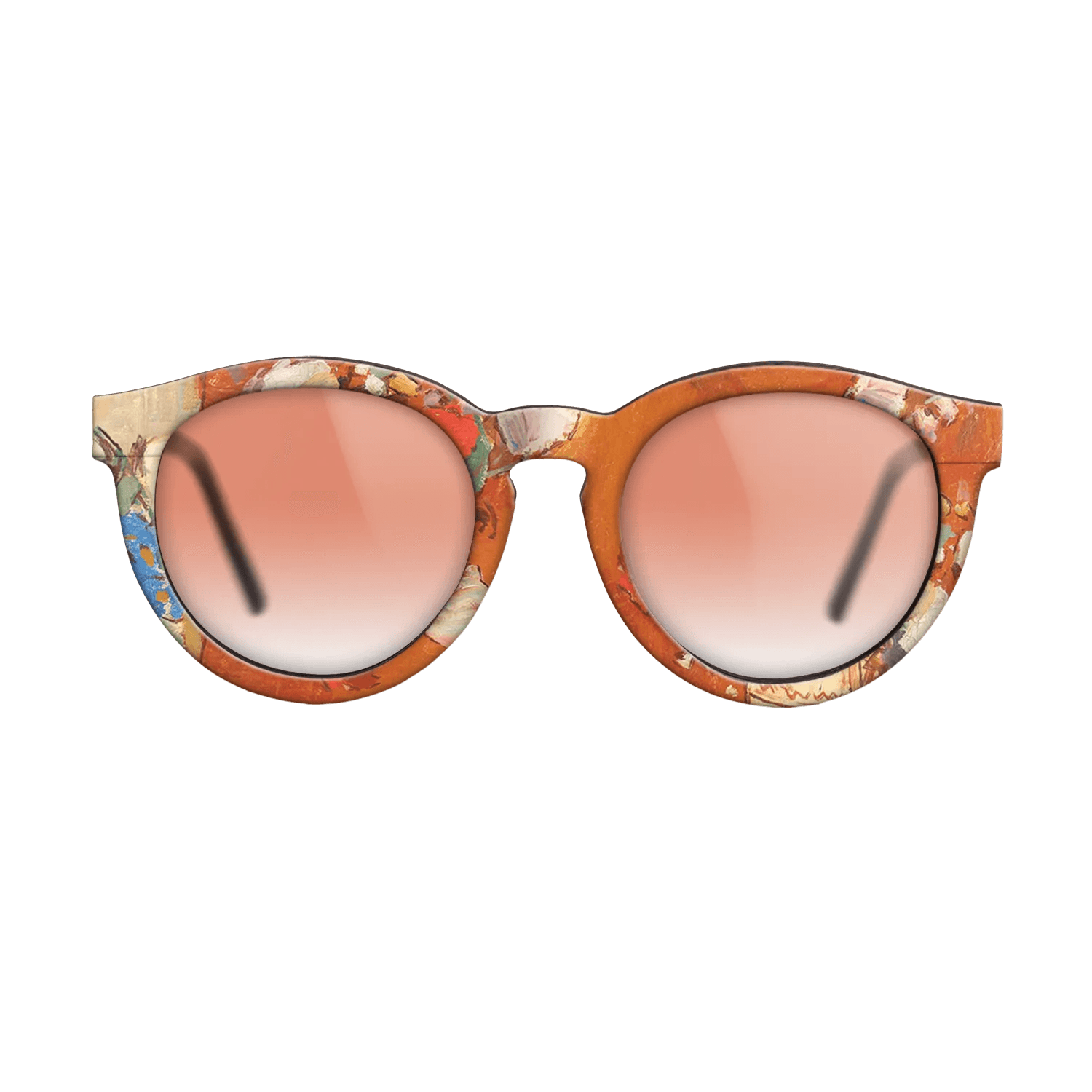 Oil Painting on Straight Grain Walnut: Rococo - Summertime Flowers - Stefan Luchian - The Rebel - Round - 1410 - SIRIS wood optic