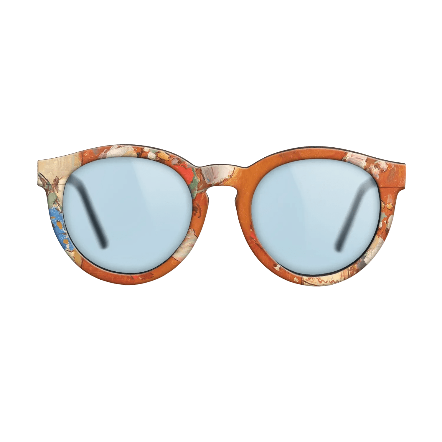 Oil Painting on Straight Grain Walnut: Rococo - Summertime Flowers - Stefan Luchian - The Rebel - Round - 1410 - SIRIS wood optic