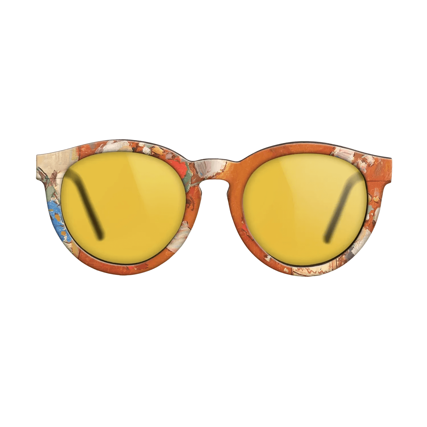 Oil Painting on Straight Grain Walnut: Rococo - Summertime Flowers - Stefan Luchian - The Rebel - Round - 1410 - SIRIS wood optic