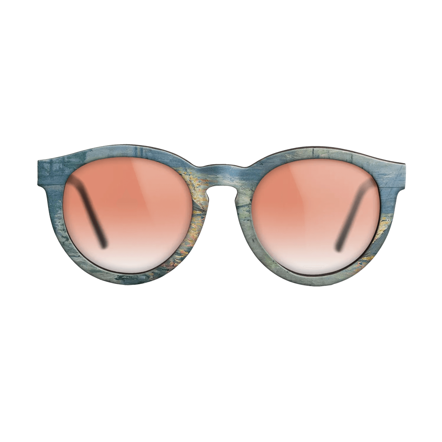 Oil Painting on Straight Grain Walnut: Rococo - Sunrise, The Sea, 1873 - Claude Monet - The Rebel - Round - 1433 - SIRIS wood optic