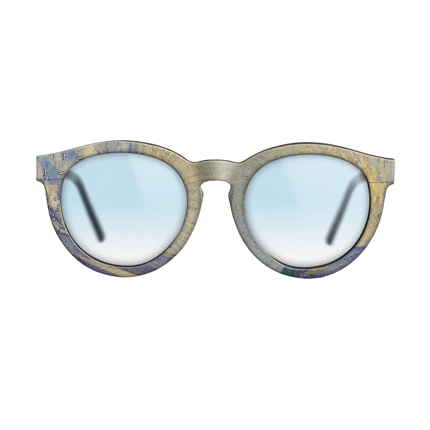 Oil Painting on Straight Grain Walnut: Rococo - Sunrise on the Sea, c.1883 - Camille Pissarro - The Rebel - Round - 1083 - SIRIS wood optic