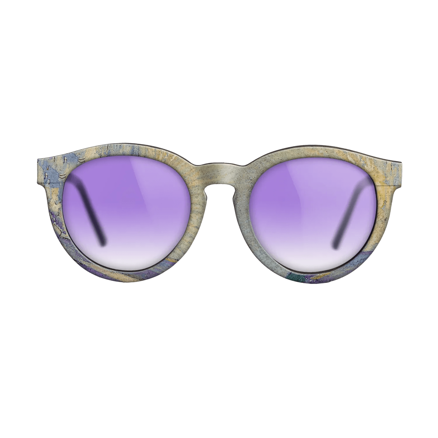 Oil Painting on Straight Grain Walnut: Rococo - Sunrise on the Sea, c.1883 - Camille Pissarro - The Rebel - Round - 1083 - SIRIS wood optic