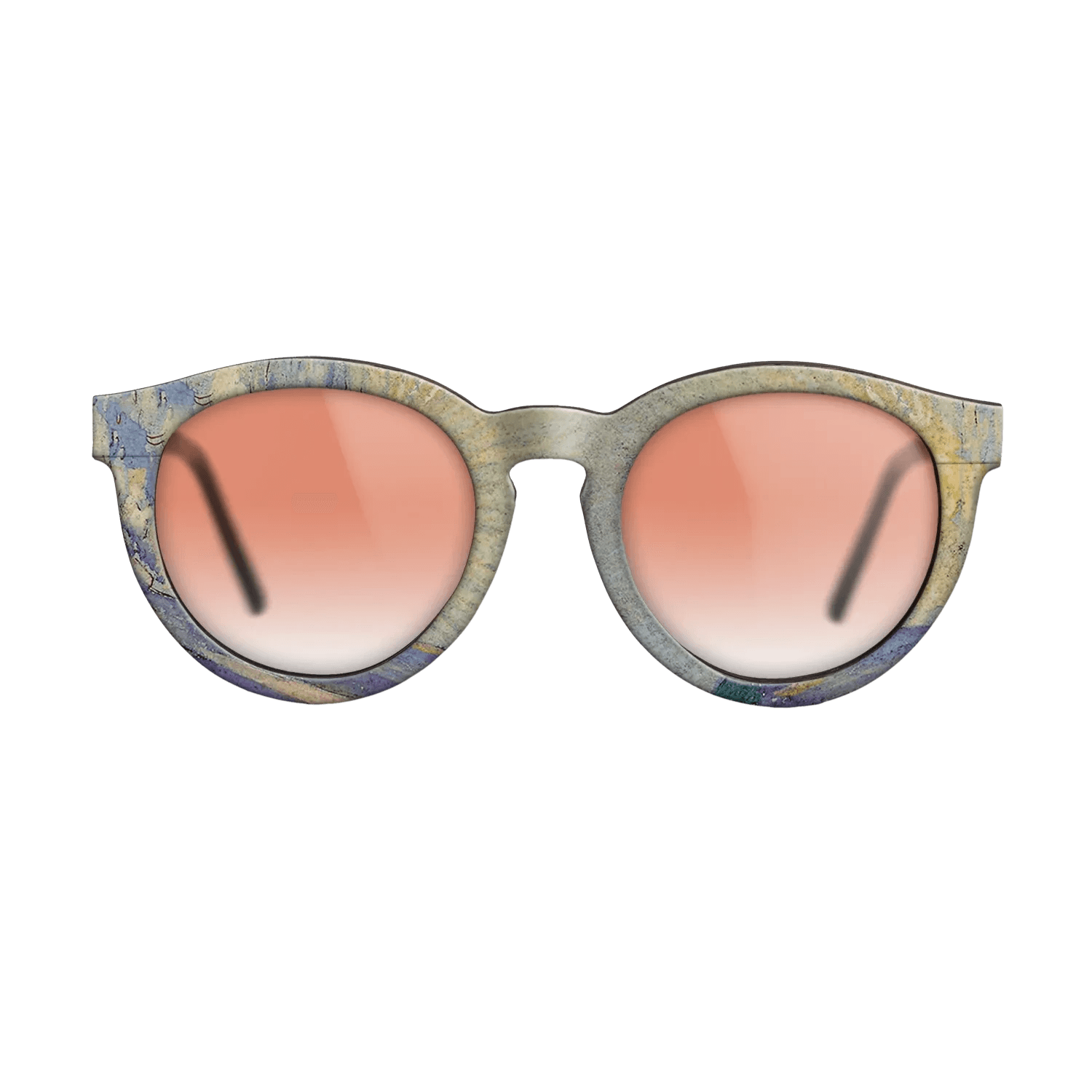 Oil Painting on Straight Grain Walnut: Rococo - Sunrise on the Sea, c.1883 - Camille Pissarro - The Rebel - Round - 1083 - SIRIS wood optic