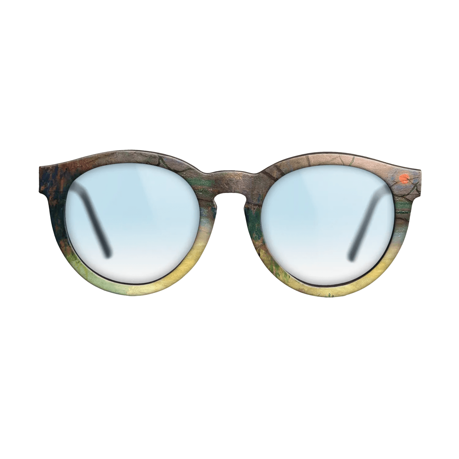 Oil Painting on Straight Grain Walnut: Rococo - Sunset, 1880 - Claude Monet - The Rebel - Round - 1206 - SIRIS wood optic