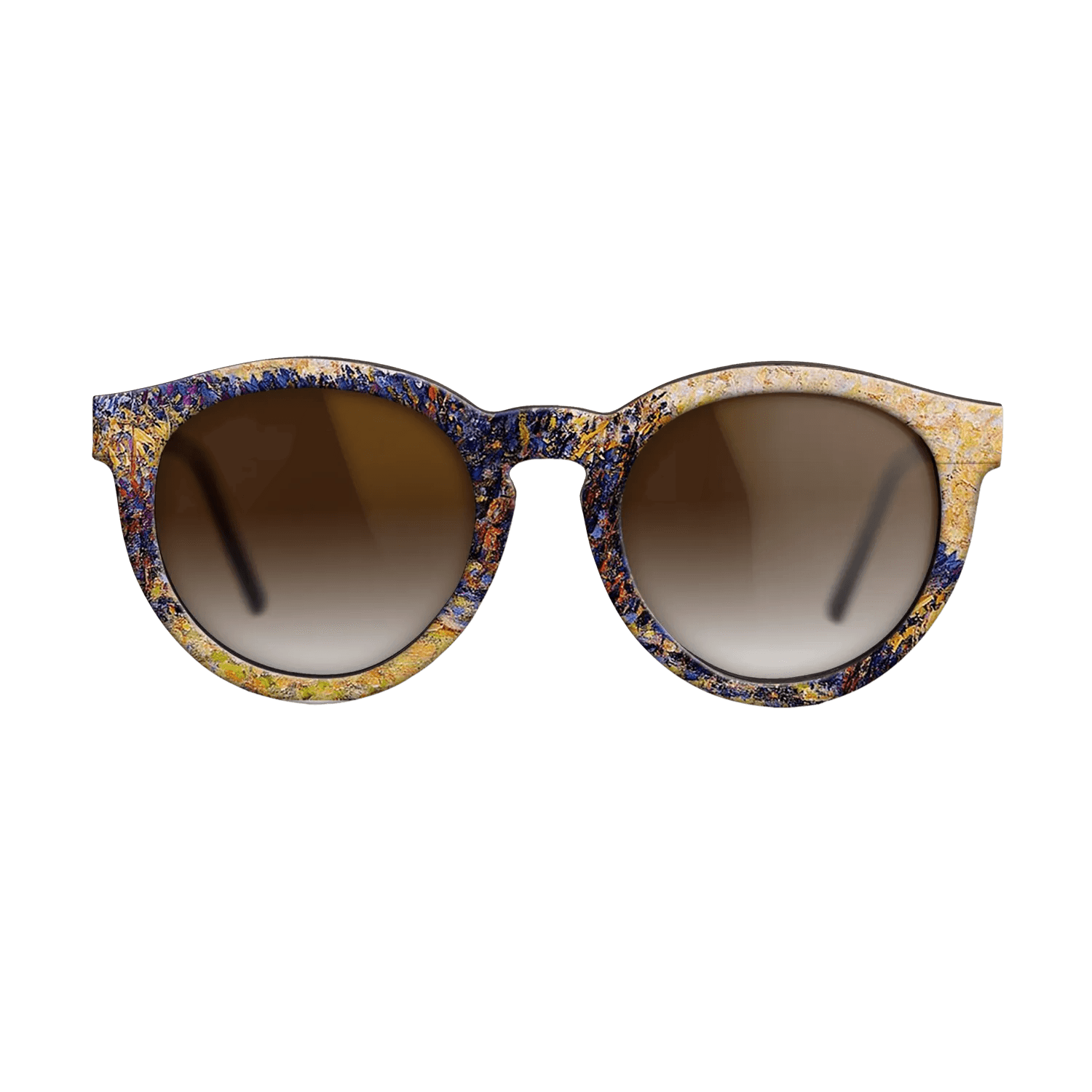 Oil Painting on Straight Grain Walnut: Rococo - Sunset, Bazincourt Steeple - Camille Pissarro - The Rebel - Round - 880 - SIRIS wood optic