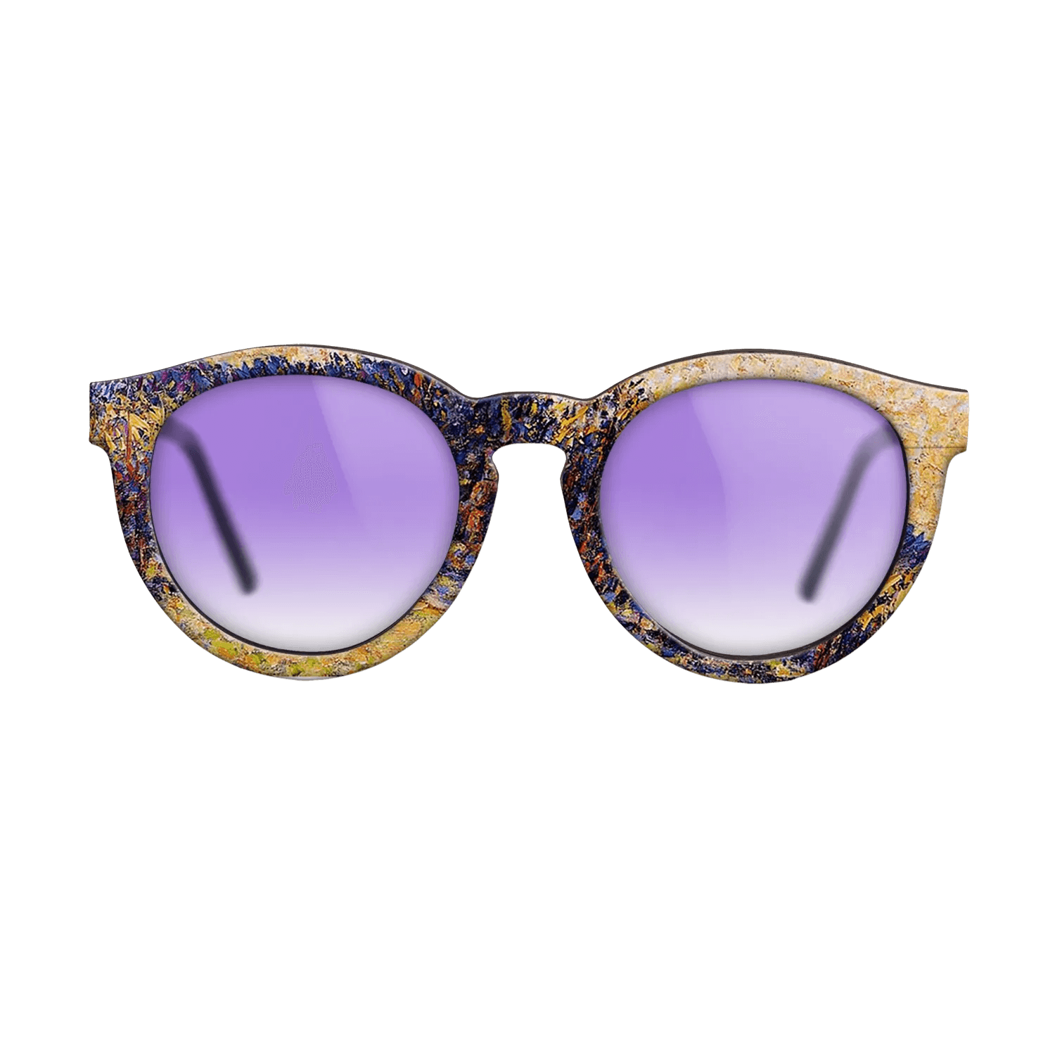 Oil Painting on Straight Grain Walnut: Rococo - Sunset, Bazincourt Steeple - Camille Pissarro - The Rebel - Round - 880 - SIRIS wood optic