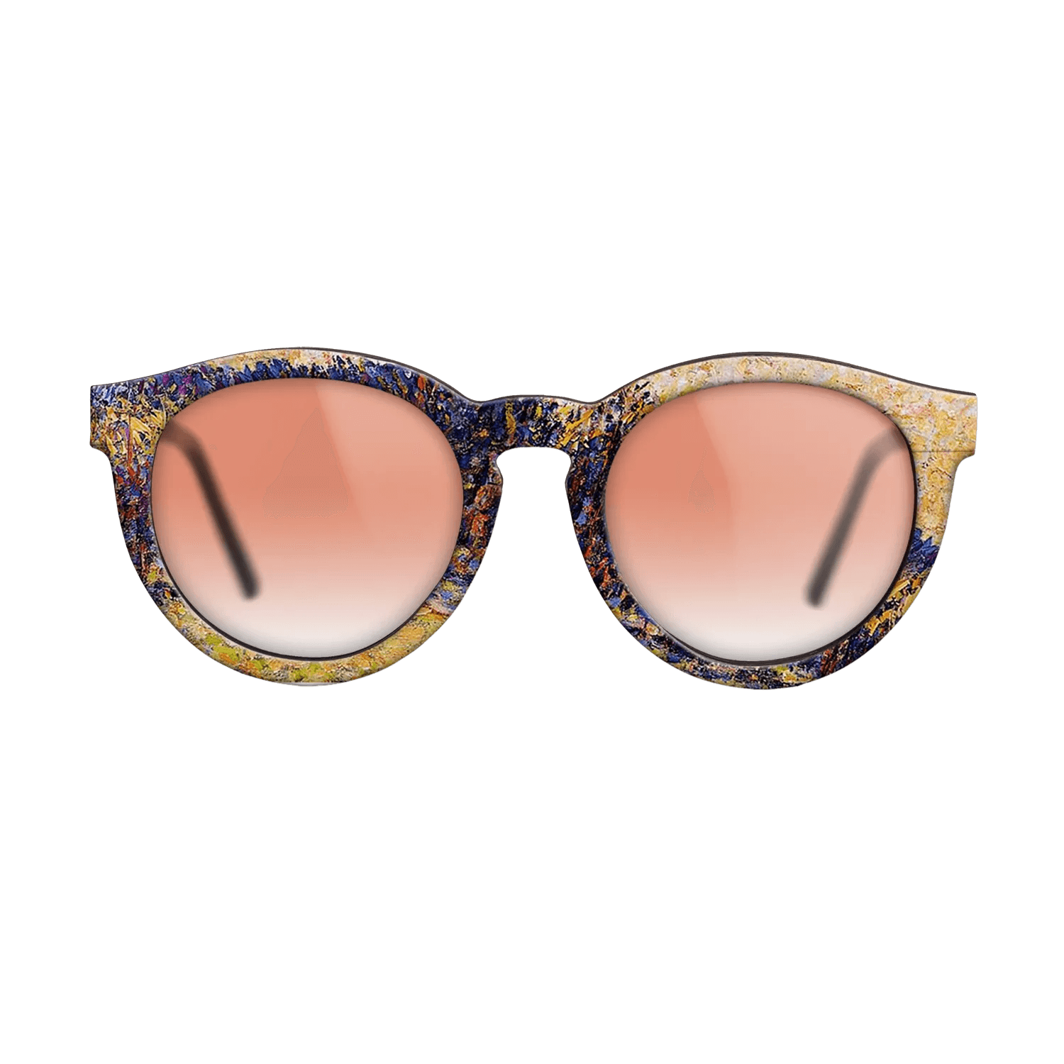 Oil Painting on Straight Grain Walnut: Rococo - Sunset, Bazincourt Steeple - Camille Pissarro - The Rebel - Round - 880 - SIRIS wood optic