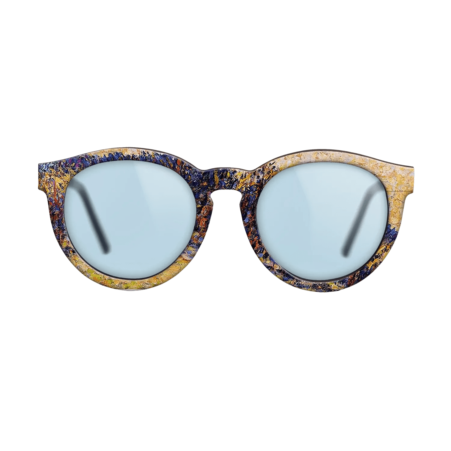 Oil Painting on Straight Grain Walnut: Rococo - Sunset, Bazincourt Steeple - Camille Pissarro - The Rebel - Round - 880 - SIRIS wood optic