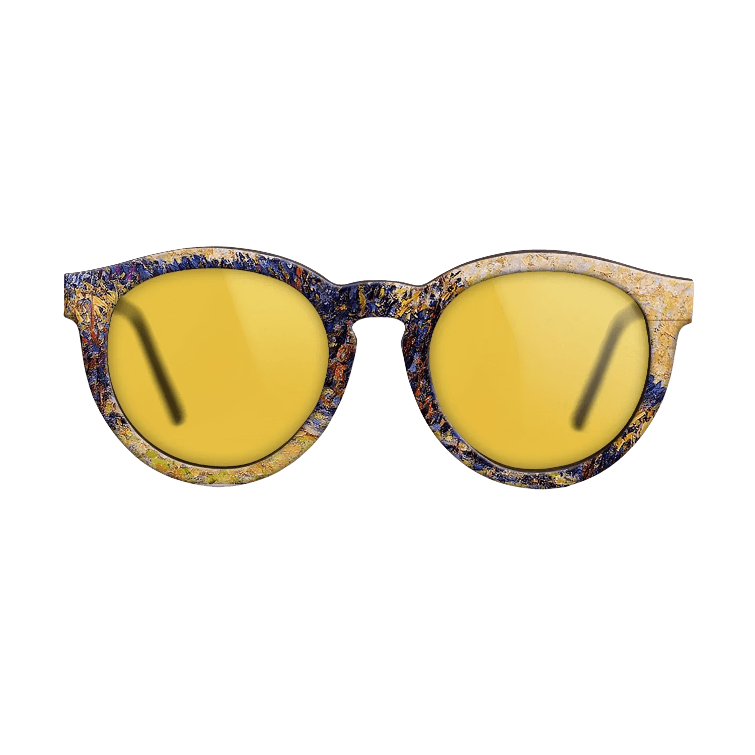 Oil Painting on Straight Grain Walnut: Rococo - Sunset, Bazincourt Steeple - Camille Pissarro - The Rebel - Round - 880 - SIRIS wood optic