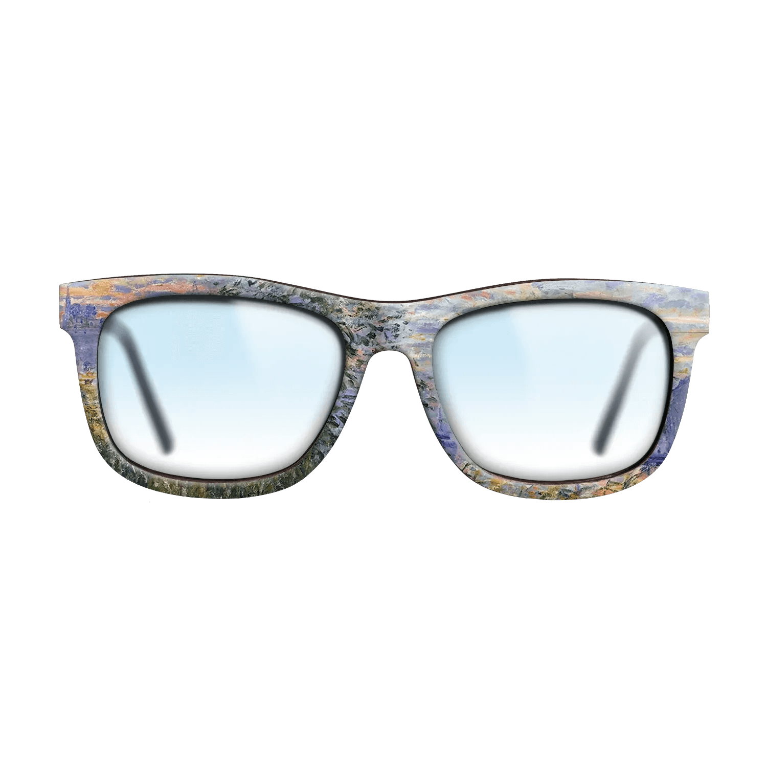 Oil Painting on Straight Grain Walnut: Rococo - Sunset on the Siene, 1874 - Claude Monet - The Hero - Square - 1056 - SIRIS wood optic