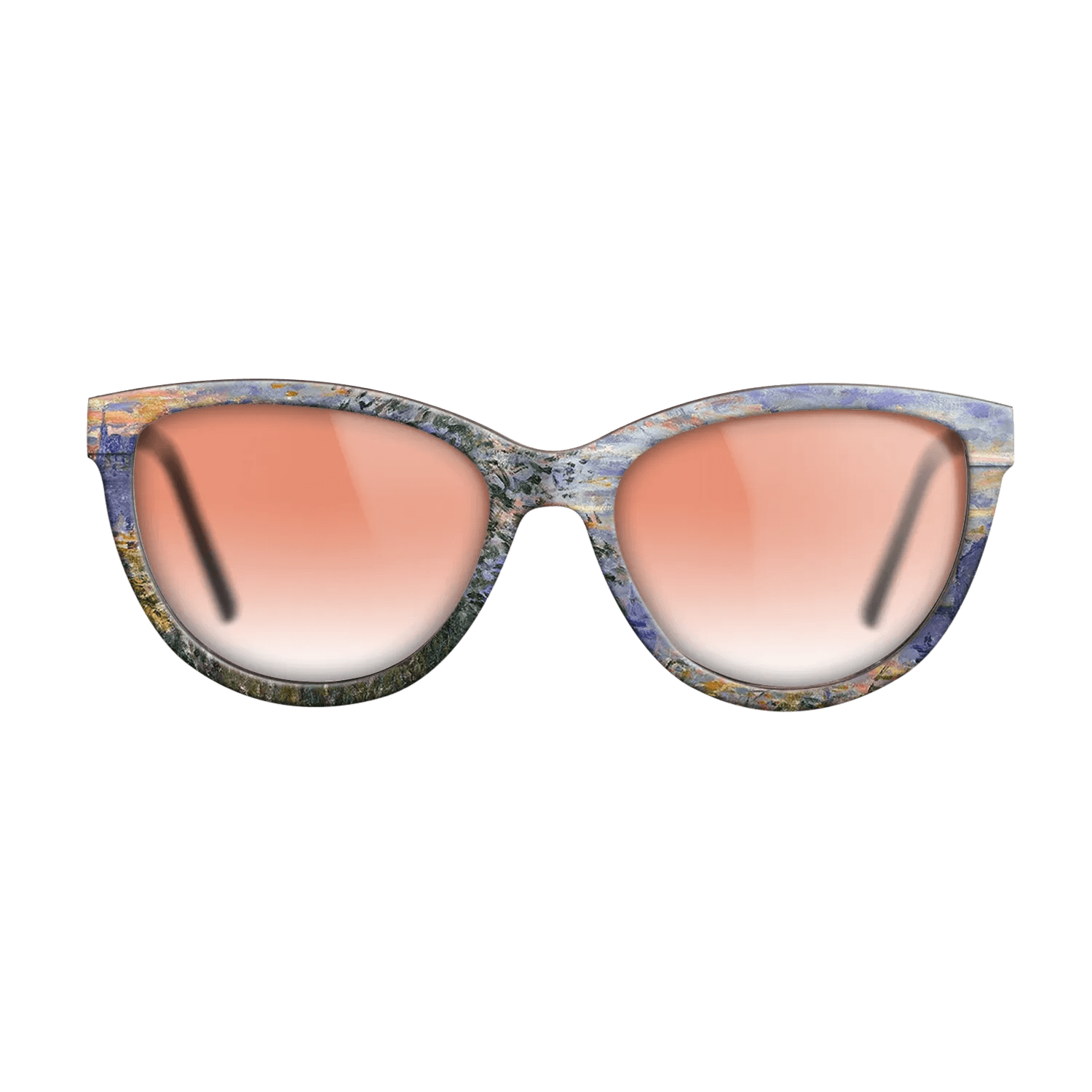 Oil Painting on Straight Grain Walnut: Rococo - Sunset on the Siene, 1874 - Claude Monet - The Maiden - Cat - 1056 - SIRIS wood optic