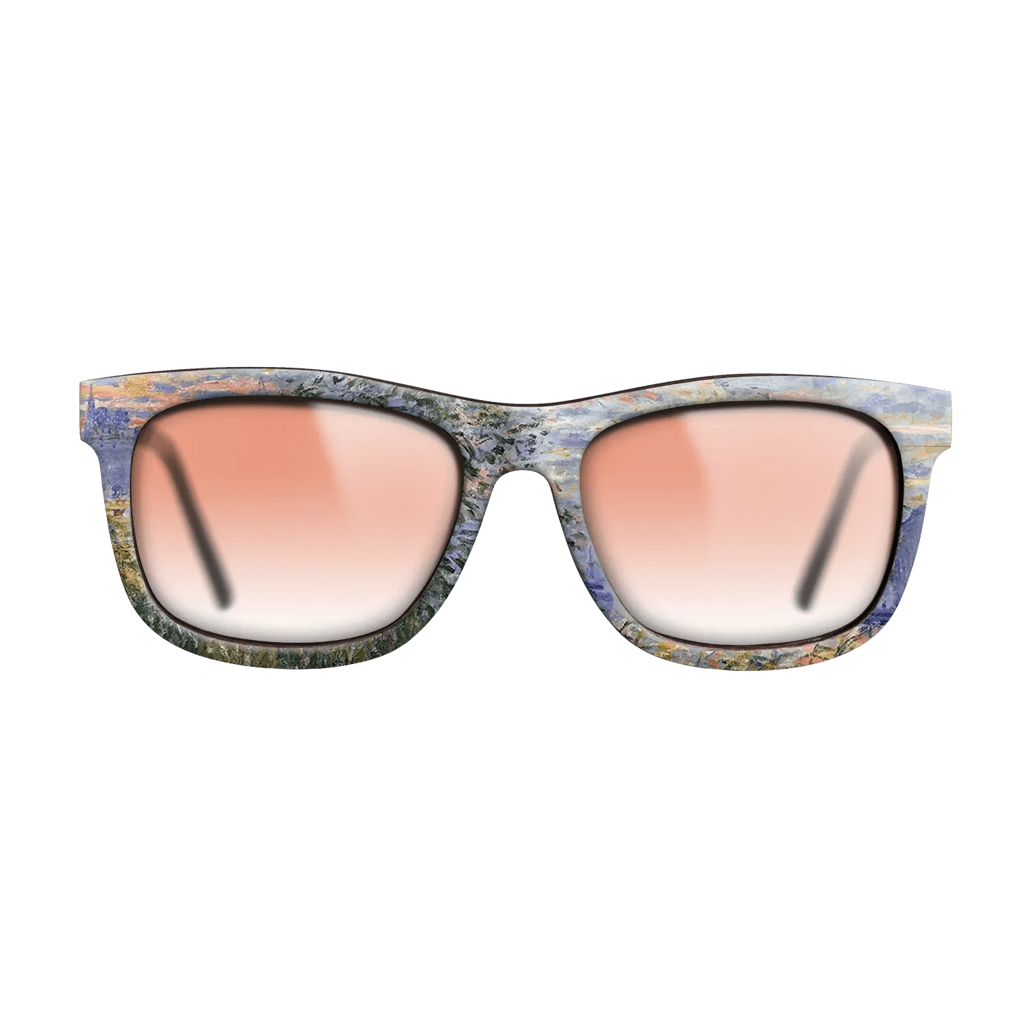 Oil Painting on Straight Grain Walnut: Rococo - Sunset on the Siene, 1874 - Claude Monet - The Hero - Square - 1056 - SIRIS wood optic