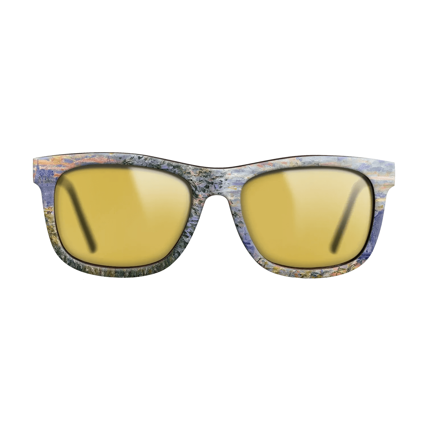 Oil Painting on Straight Grain Walnut: Rococo - Sunset on the Siene, 1874 - Claude Monet - The Hero - Square - 1056 - SIRIS wood optic