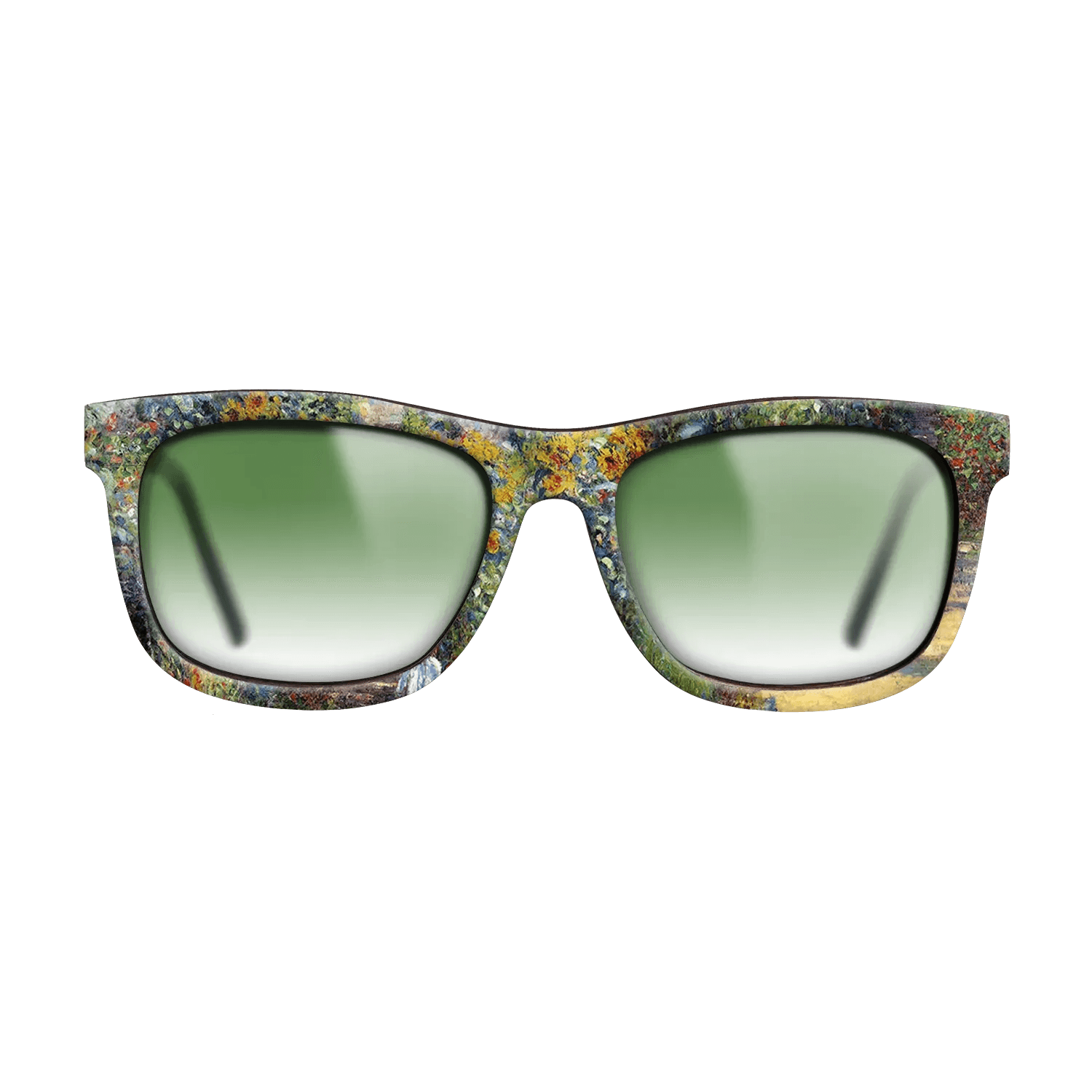 Oil Painting on Straight Grain Walnut: Rococo - The Artist_s Garden at Vétheuil, 1880 - Claude Monet - The Hero - Square - 1070 - SIRIS wood optic