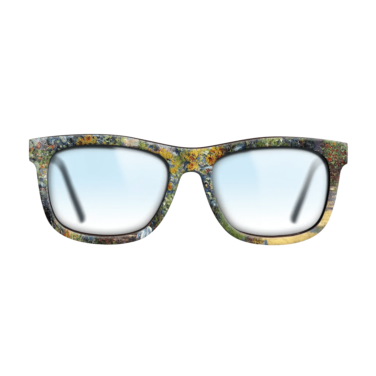 Oil Painting on Straight Grain Walnut: Rococo - The Artist_s Garden at Vétheuil, 1880 - Claude Monet - The Hero - Square - 1070 - SIRIS wood optic