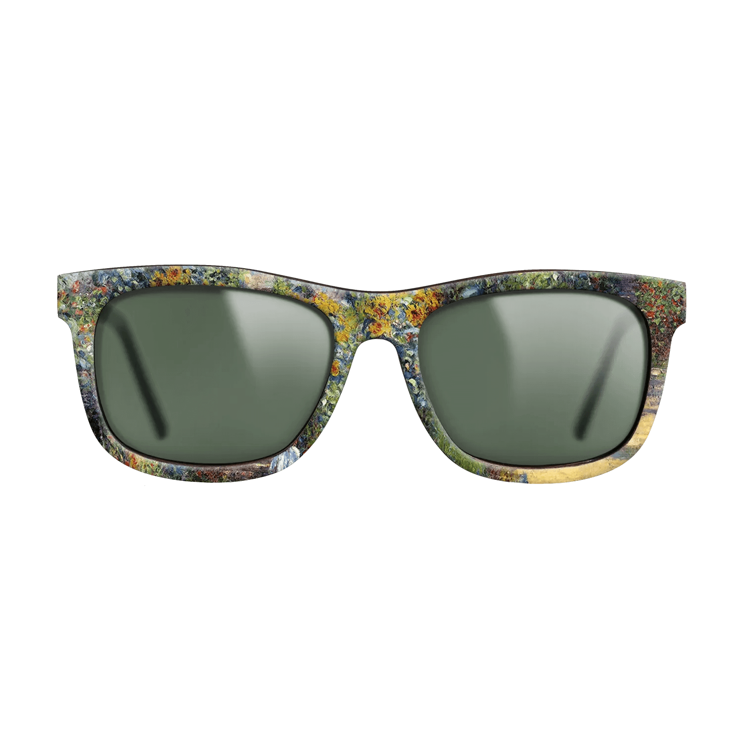 Oil Painting on Straight Grain Walnut: Rococo - The Artist_s Garden at Vétheuil, 1880 - Claude Monet - The Hero - Square - 1070 - SIRIS wood optic