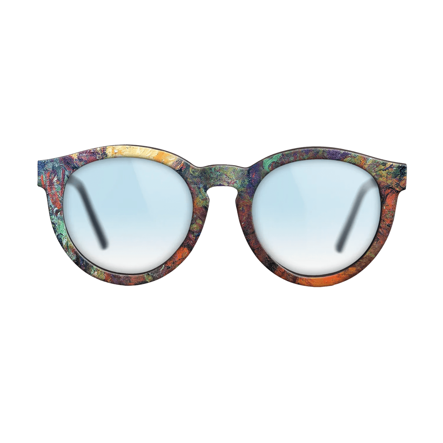 Oil Painting on Straight Grain Walnut: Rococo - The Artist's House, View from the Rose Garden, 1922 - 1924 - Claude Monet - The Rebel - Round - 1740 - SIRIS wood optic