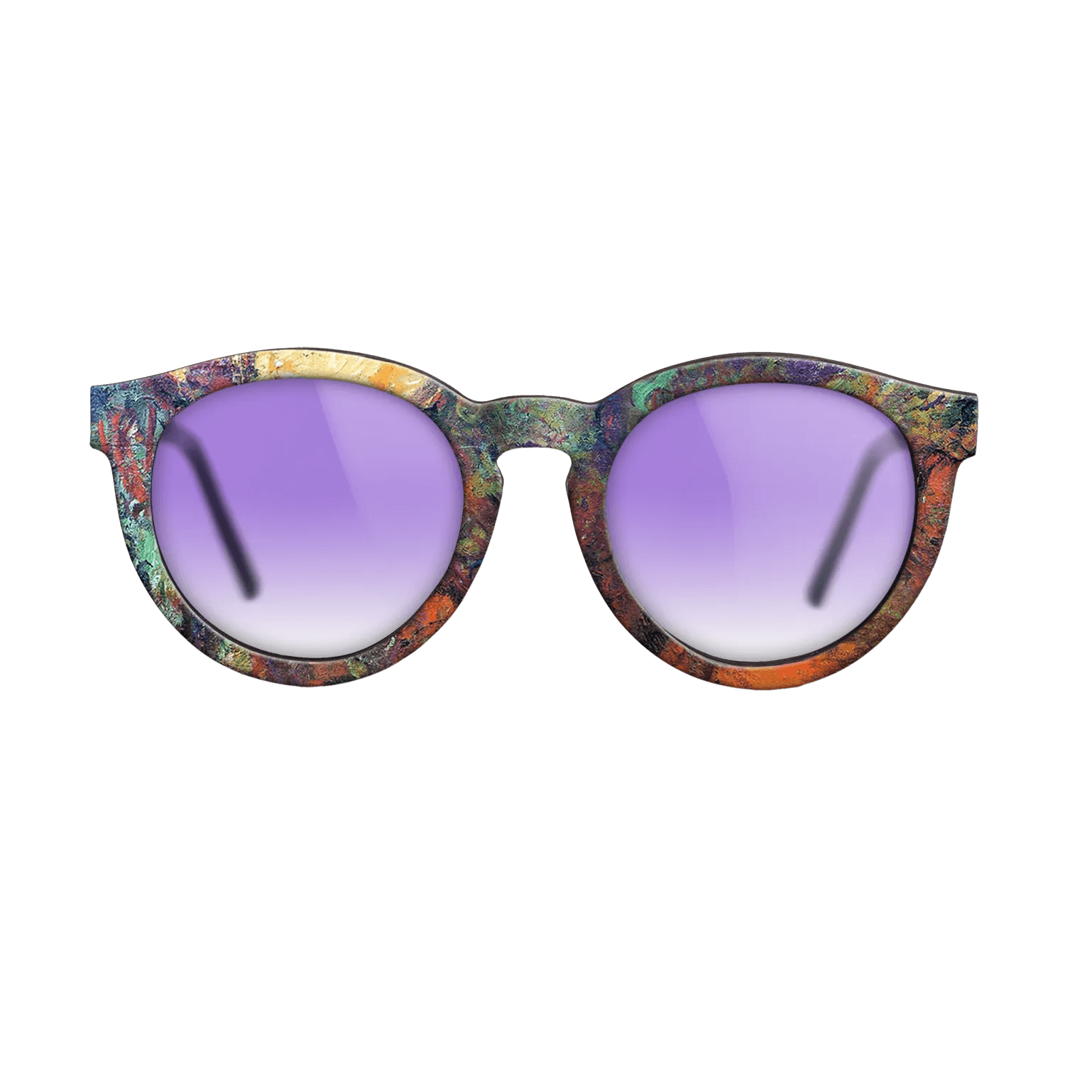 Oil Painting on Straight Grain Walnut: Rococo - The Artist's House, View from the Rose Garden, 1922 - 1924 - Claude Monet - The Rebel - Round - 1740 - SIRIS wood optic