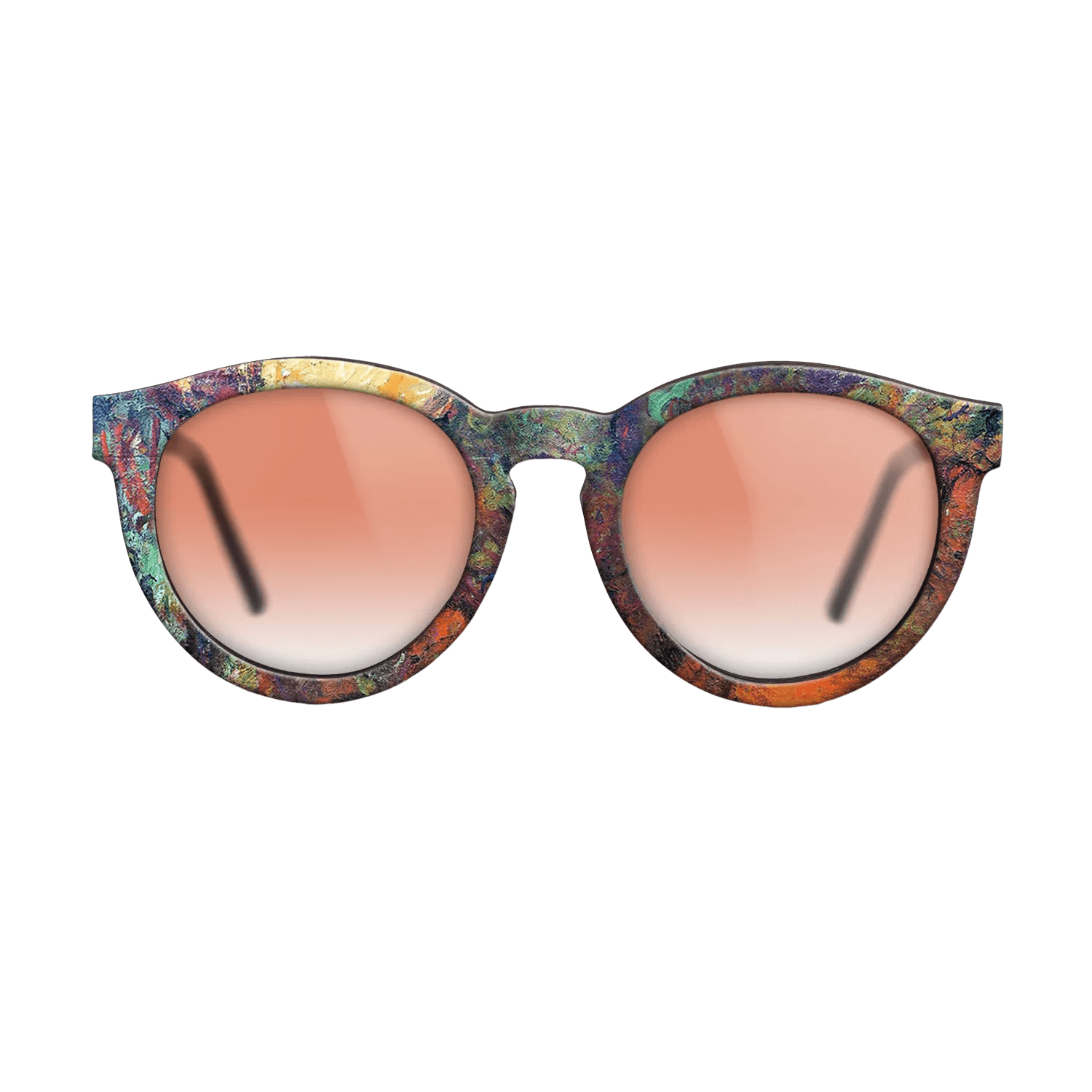 Oil Painting on Straight Grain Walnut: Rococo - The Artist's House, View from the Rose Garden, 1922 - 1924 - Claude Monet - The Rebel - Round - 1740 - SIRIS wood optic