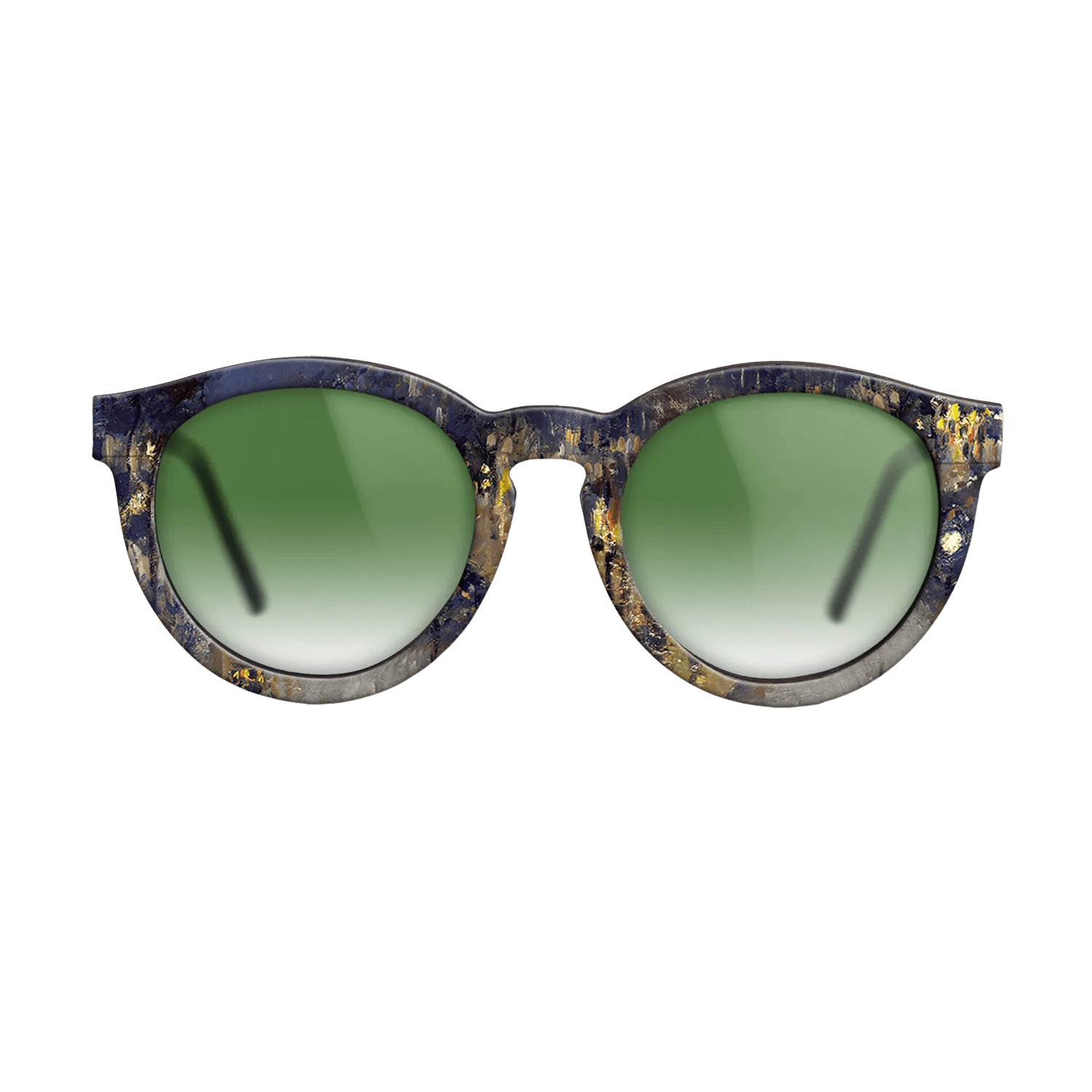 Oil Painting on Straight Grain Walnut: Rococo - The Boulevard Montmartre at Night, 1897 - Camille Pissarro - The Rebel - Round - 1871 - SIRIS wood optic