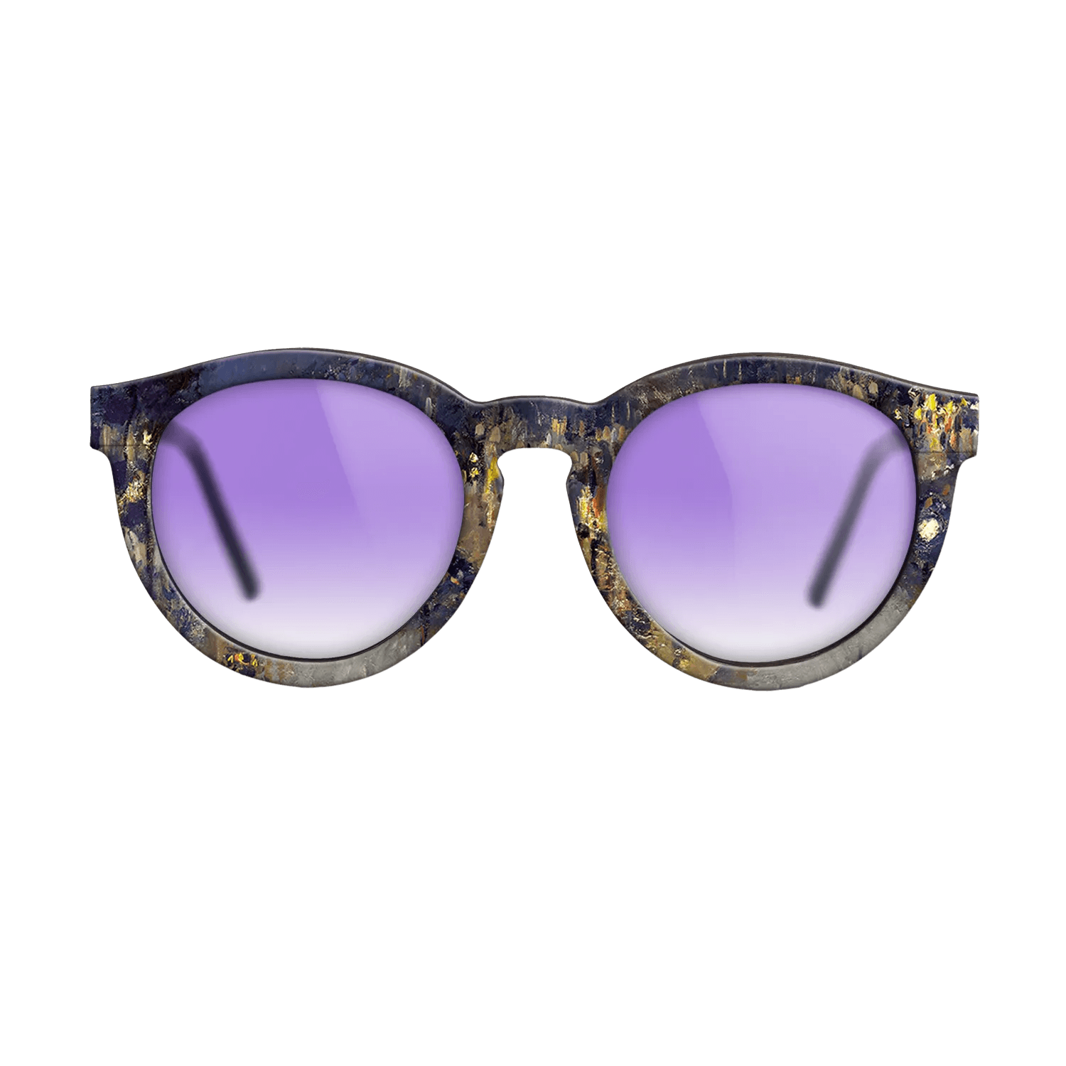 Oil Painting on Straight Grain Walnut: Rococo - The Boulevard Montmartre at Night, 1897 - Camille Pissarro - The Rebel - Round - 1871 - SIRIS wood optic