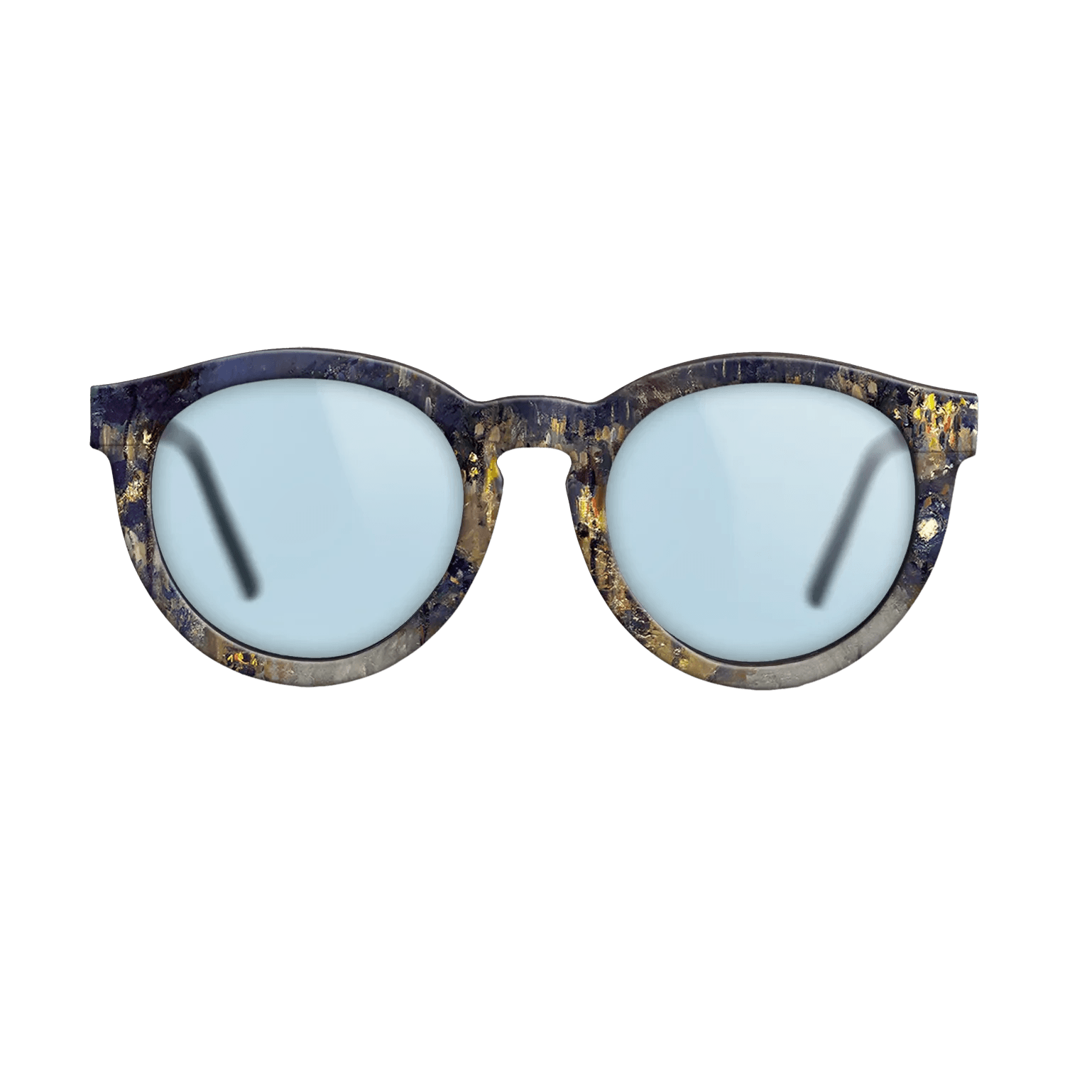 Oil Painting on Straight Grain Walnut: Rococo - The Boulevard Montmartre at Night, 1897 - Camille Pissarro - The Rebel - Round - 1871 - SIRIS wood optic