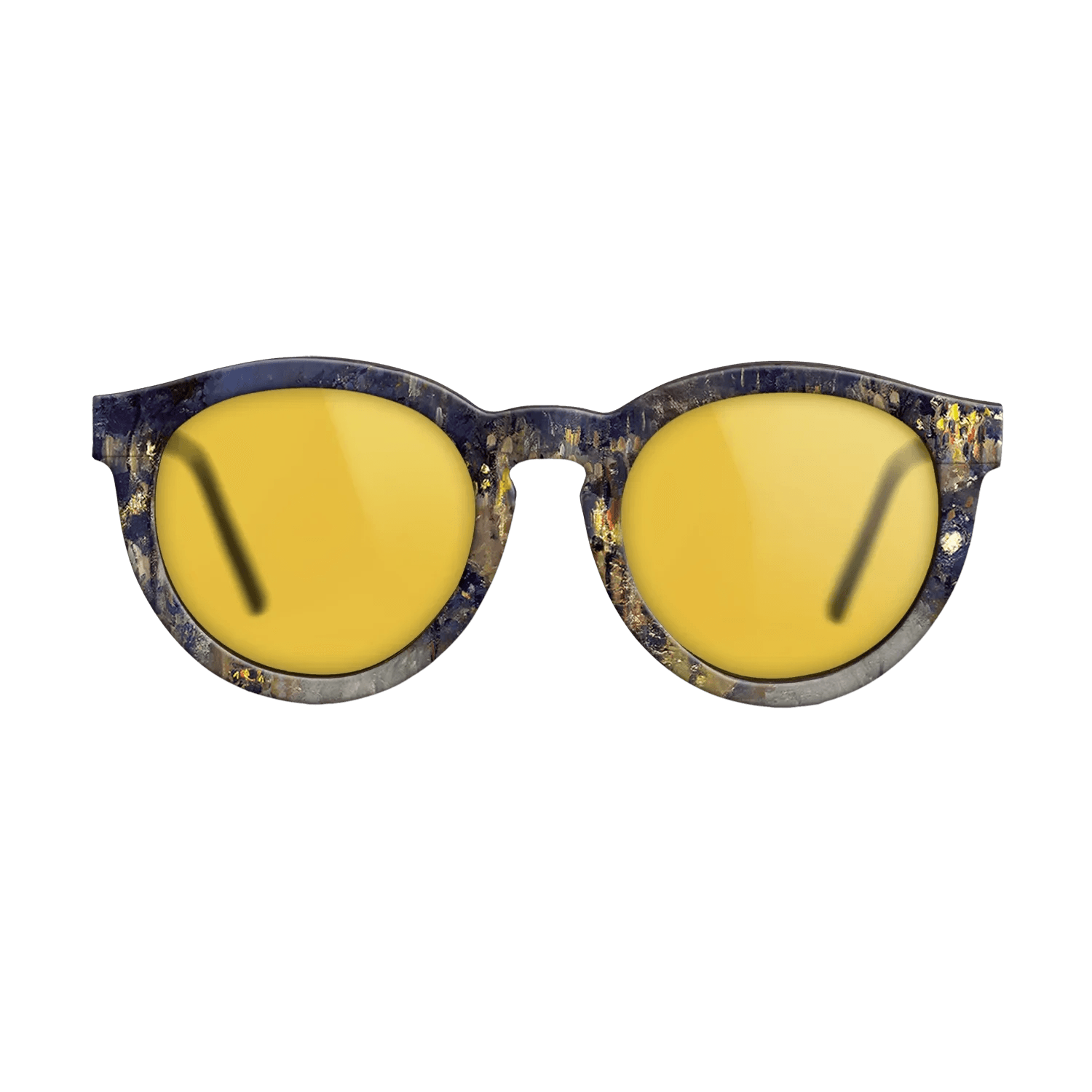 Oil Painting on Straight Grain Walnut: Rococo - The Boulevard Montmartre at Night, 1897 - Camille Pissarro - The Rebel - Round - 1871 - SIRIS wood optic