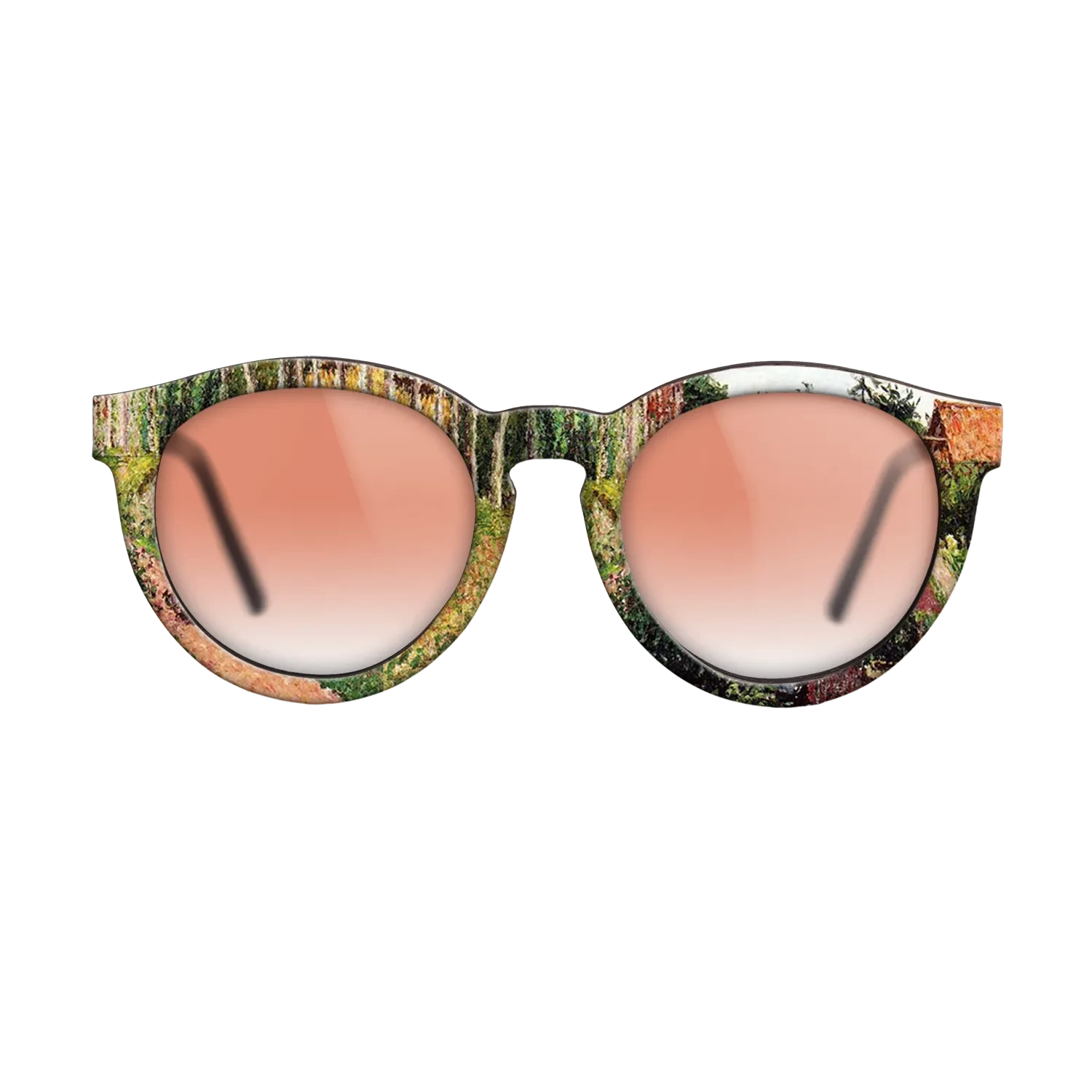 Oil Painting on Straight Grain Walnut: Rococo - The Field by the Ango Inn, Varengeville, 1899 - Camille Pissarro - The Rebel - Round - 1797 - SIRIS wood optic