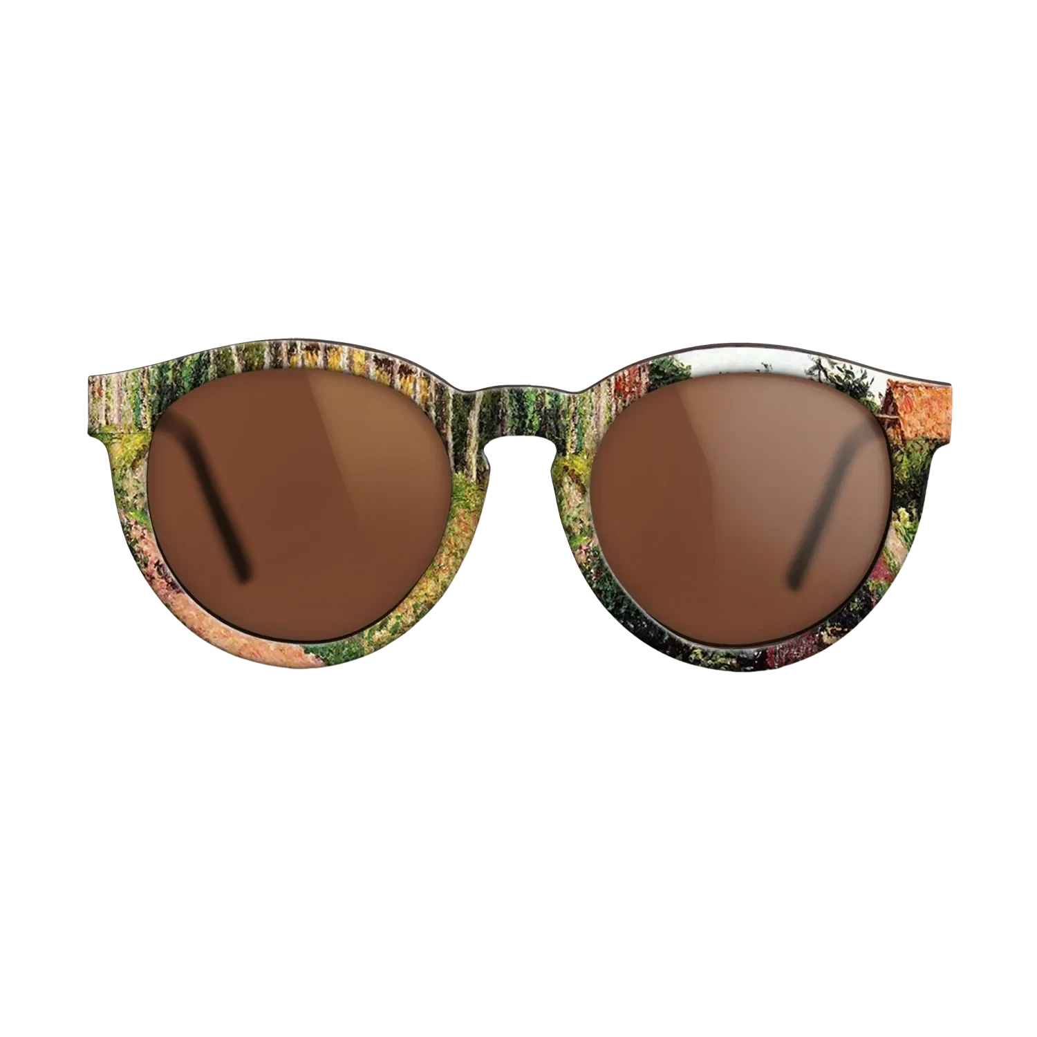 Oil Painting on Straight Grain Walnut: Rococo - The Field by the Ango Inn, Varengeville, 1899 - Camille Pissarro - The Rebel - Round - 1797 - SIRIS wood optic