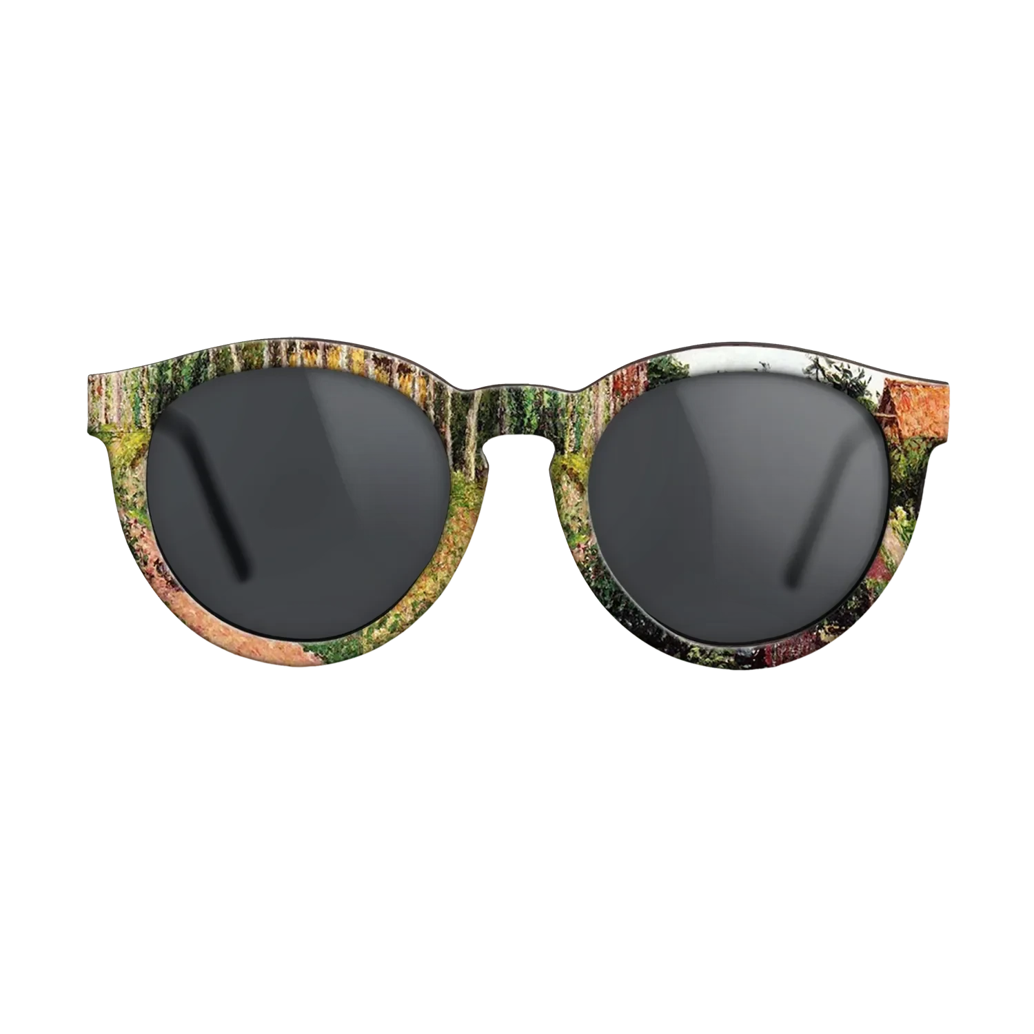 Oil Painting on Straight Grain Walnut: Rococo - The Field by the Ango Inn, Varengeville, 1899 - Camille Pissarro - The Rebel - Round - 1797 - SIRIS wood optic