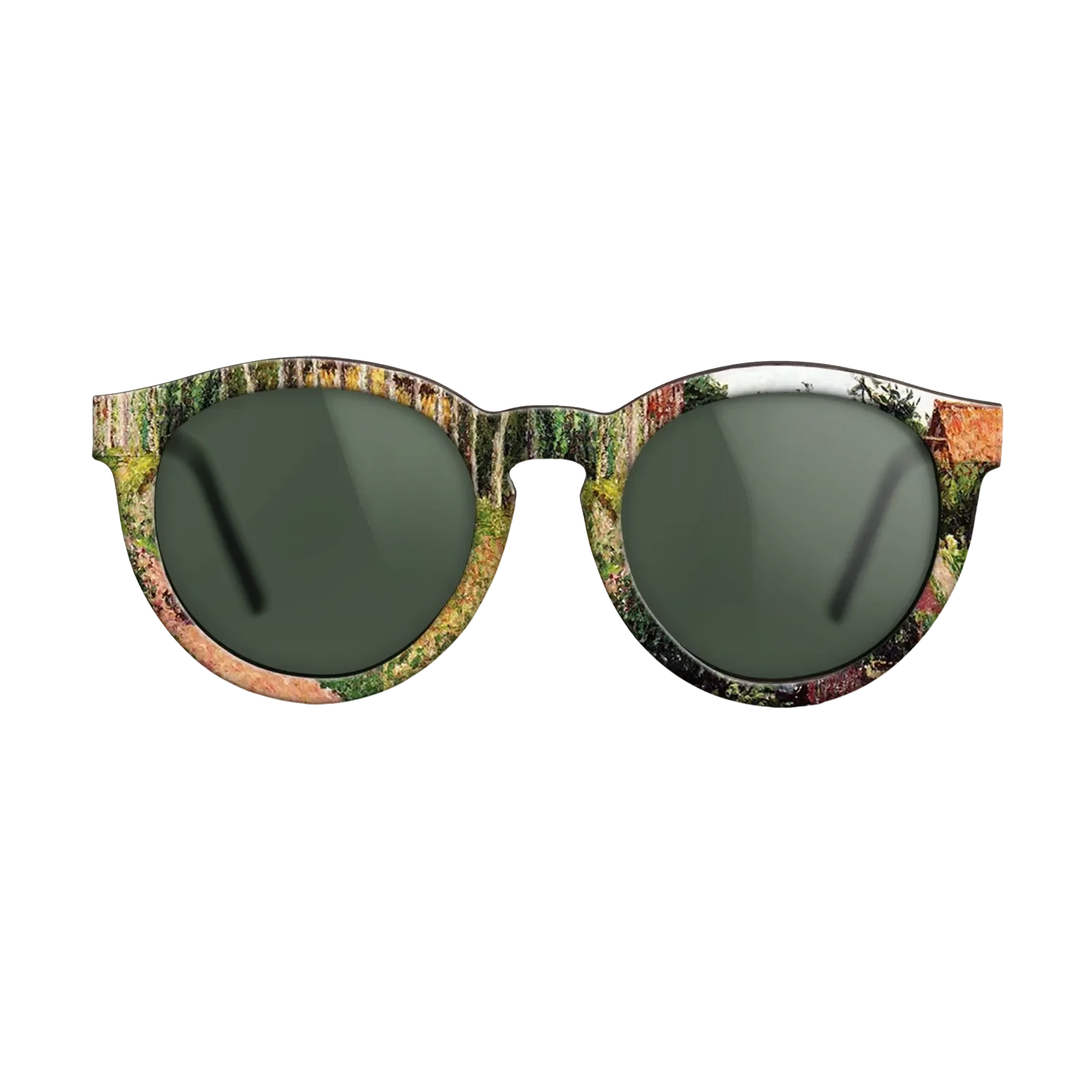 Oil Painting on Straight Grain Walnut: Rococo - The Field by the Ango Inn, Varengeville, 1899 - Camille Pissarro - The Rebel - Round - 1797 - SIRIS wood optic