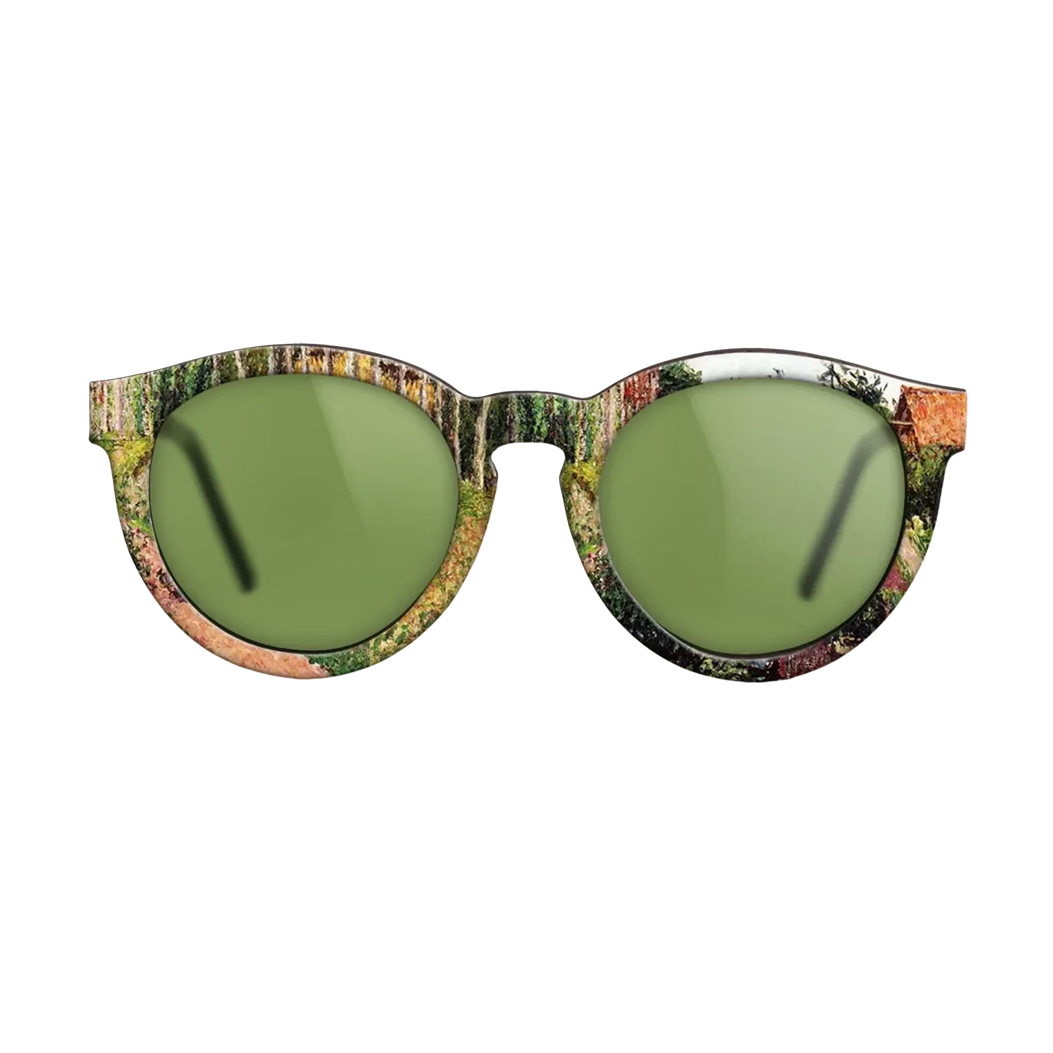 Oil Painting on Straight Grain Walnut: Rococo - The Field by the Ango Inn, Varengeville, 1899 - Camille Pissarro - The Rebel - Round - 1797 - SIRIS wood optic