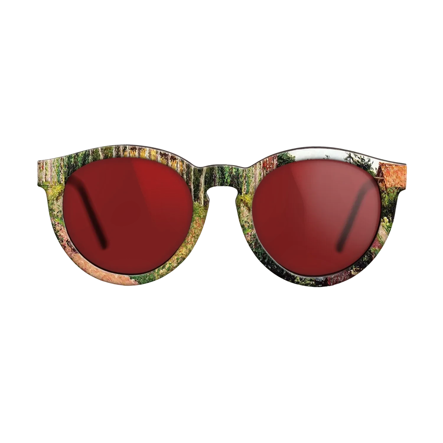 Oil Painting on Straight Grain Walnut: Rococo - The Field by the Ango Inn, Varengeville, 1899 - Camille Pissarro - The Rebel - Round - 1797 - SIRIS wood optic