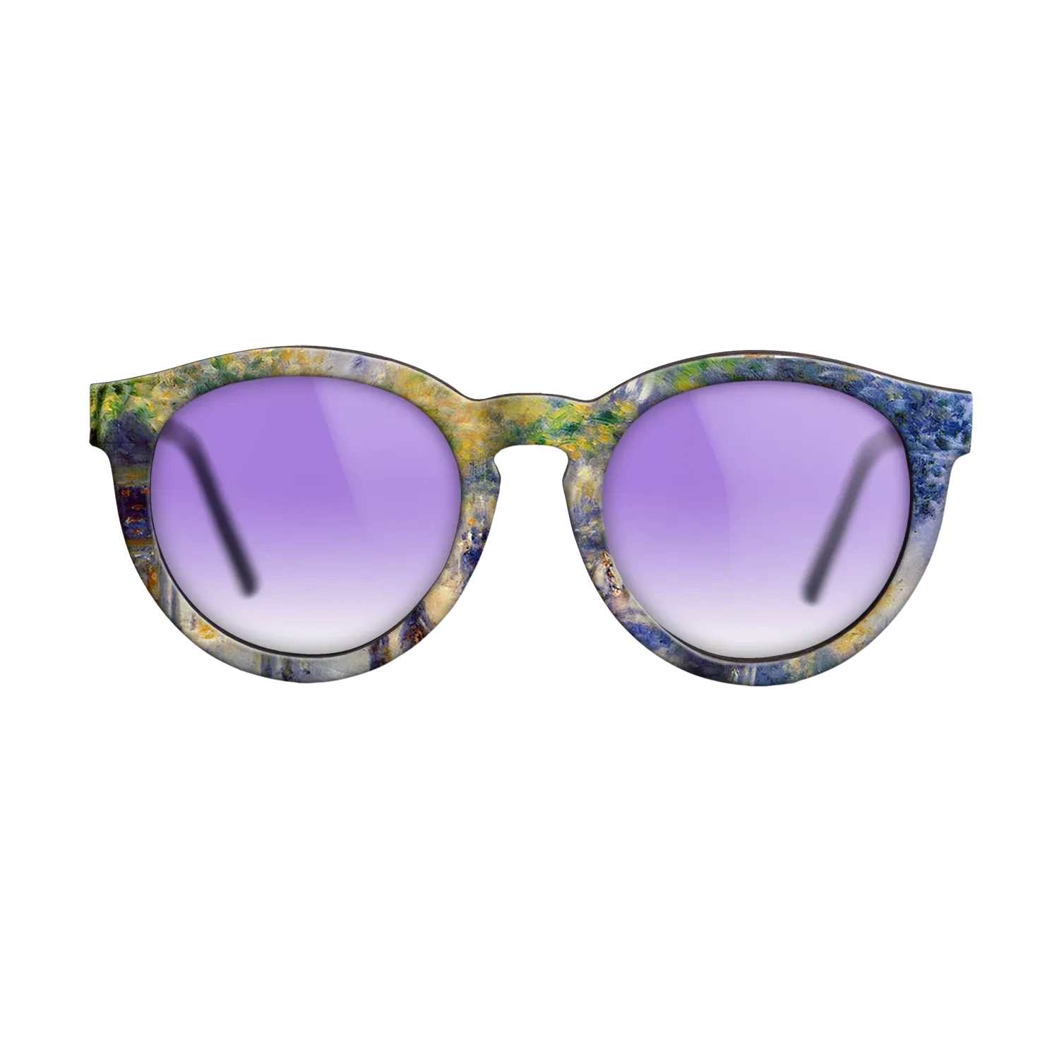 Oil Painting on Straight Grain Walnut: Rococo - The Great Boulevards, 1875 - Pierre-Auguste Renoir - The Rebel - Round - 785 - SIRIS wood optic